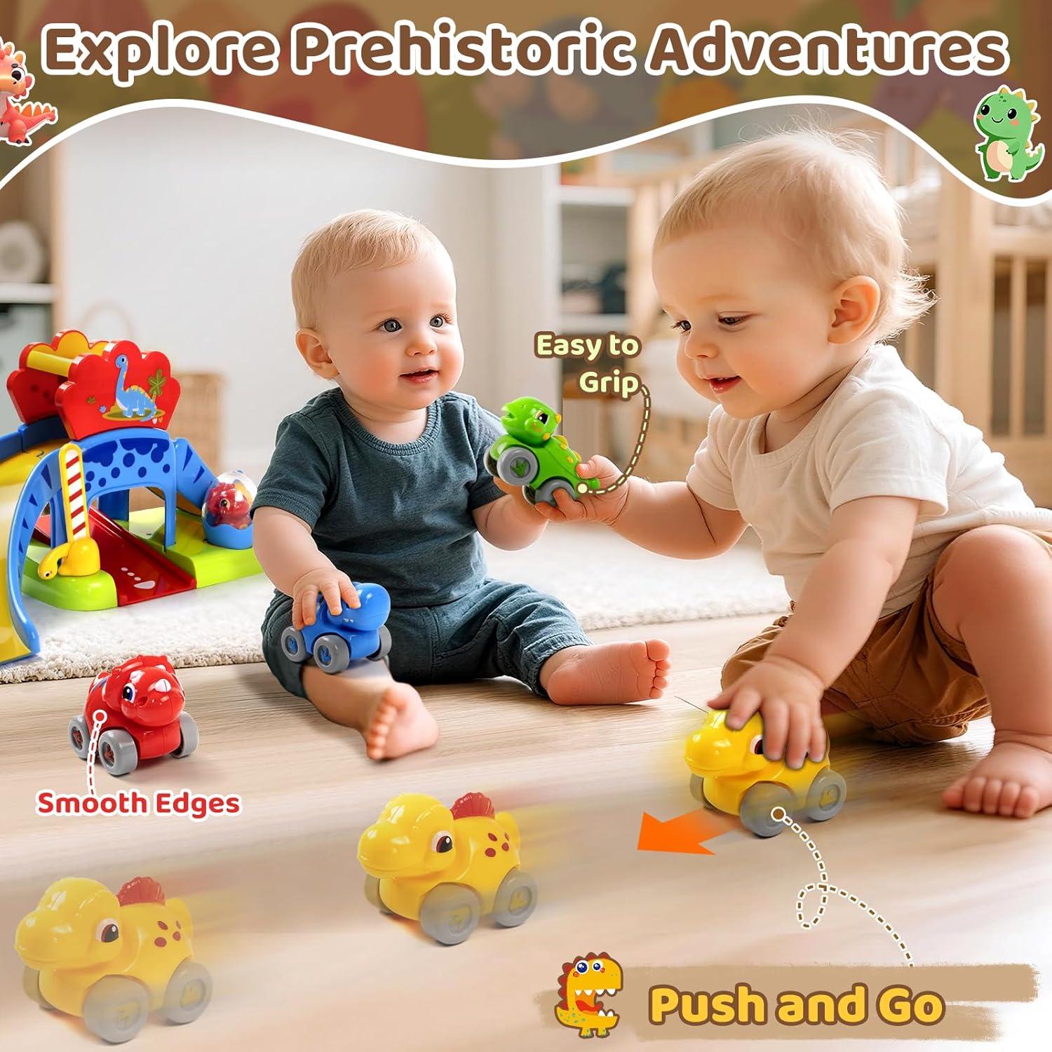 Tobogán de Dinosaurio Marstone con 4 Coches Educativos