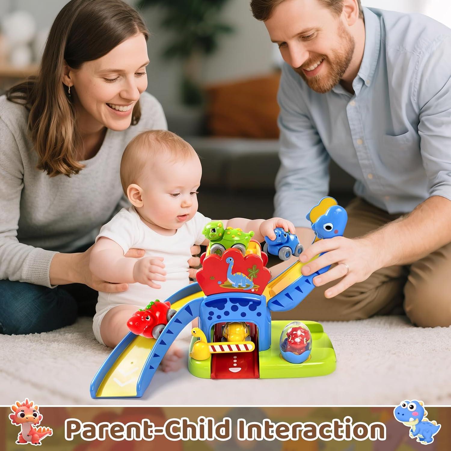 Tobogán de Dinosaurio Marstone con 4 Coches Educativos