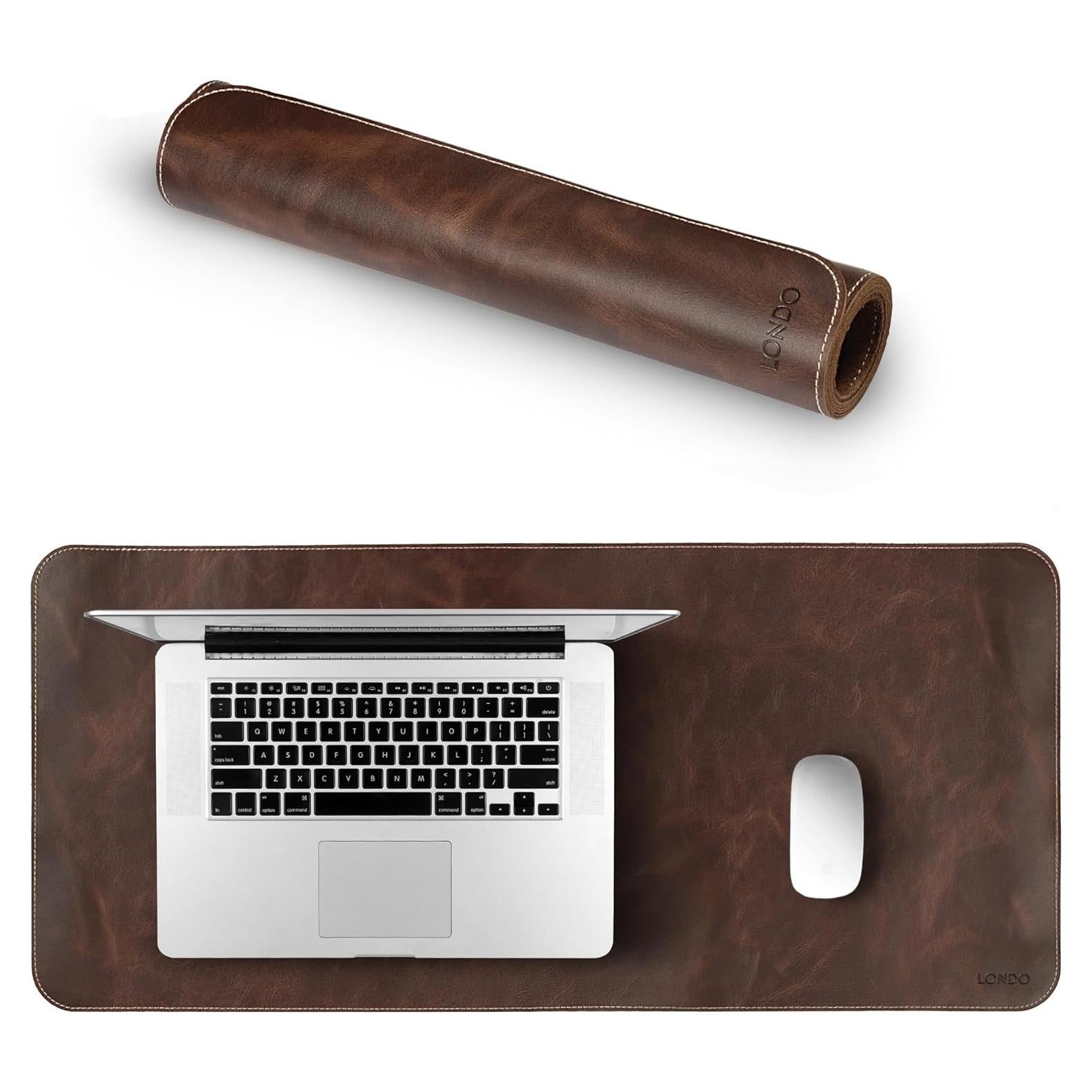 Alfombrilla de Ratón Londo OTTO271 de Cuero Marrón Grande 74x33cm