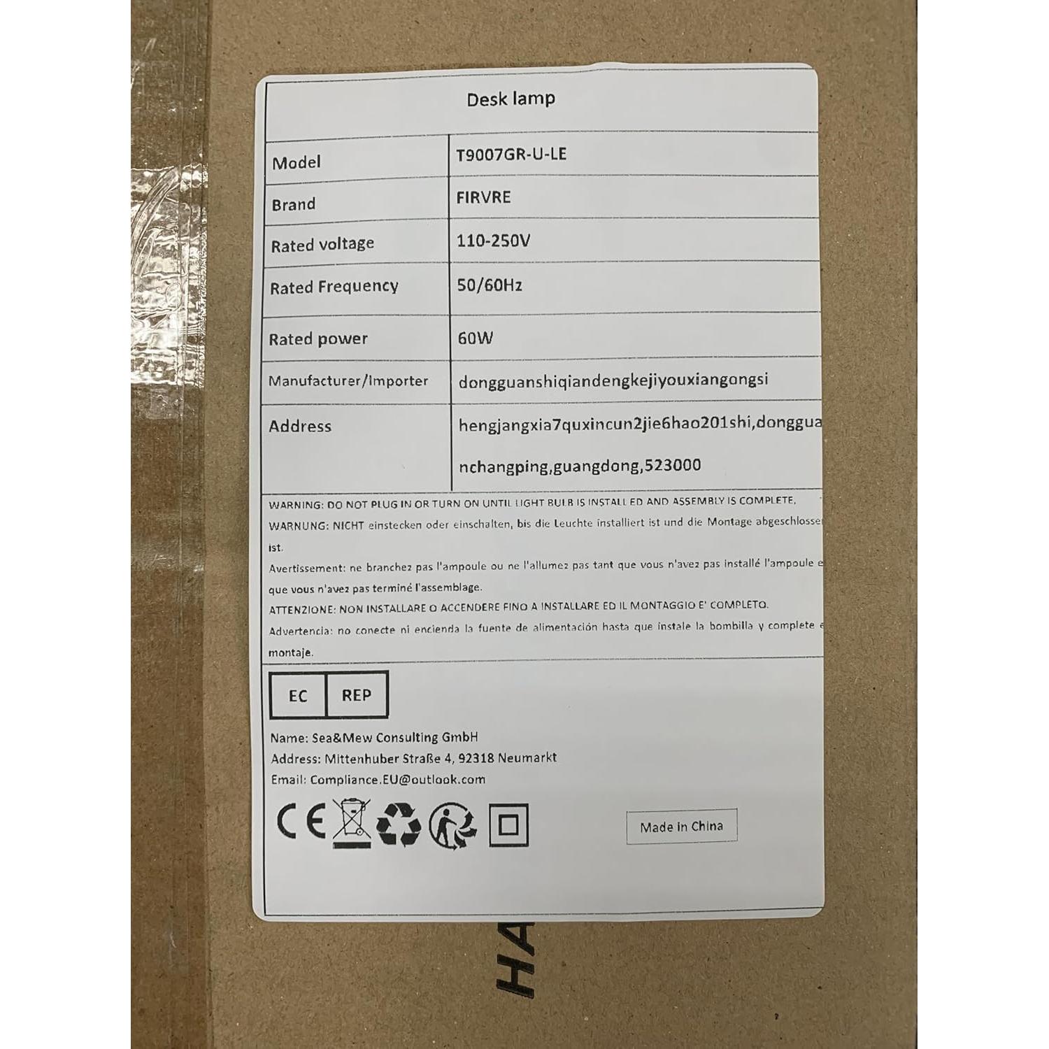 Lámpara de Escritorio FIRVRE Verde Vintage con Cargador Inalámbrico