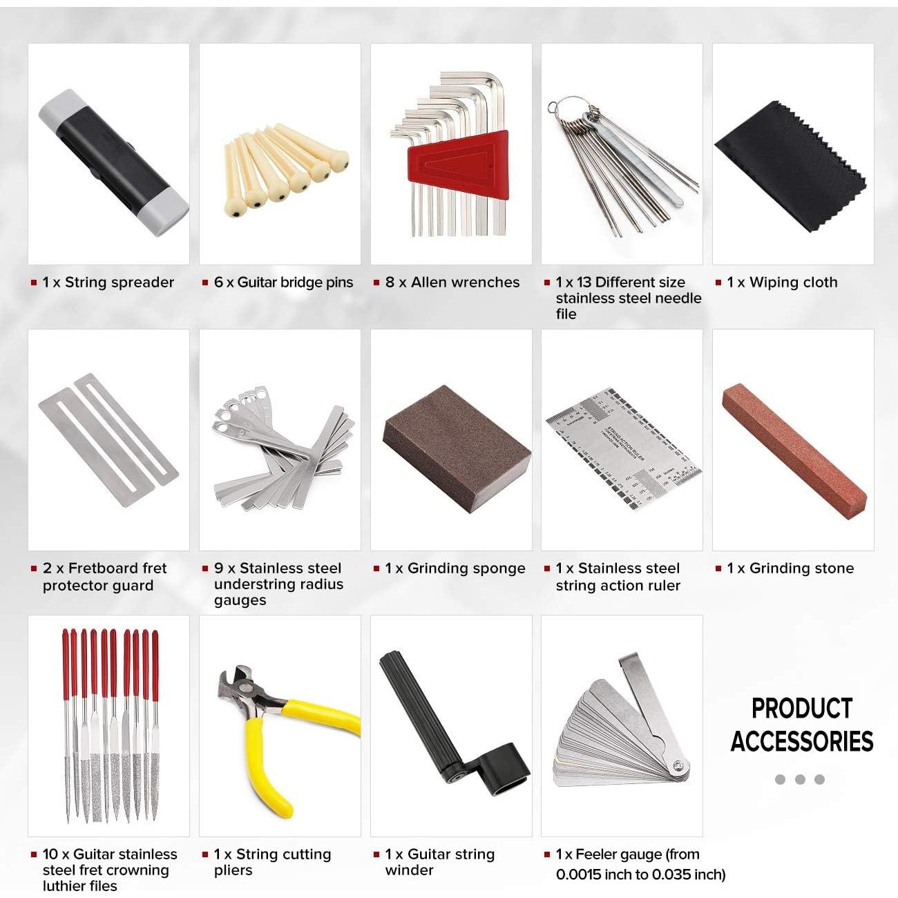 Kit de herramientas para guitarra 45 piezas con estuche