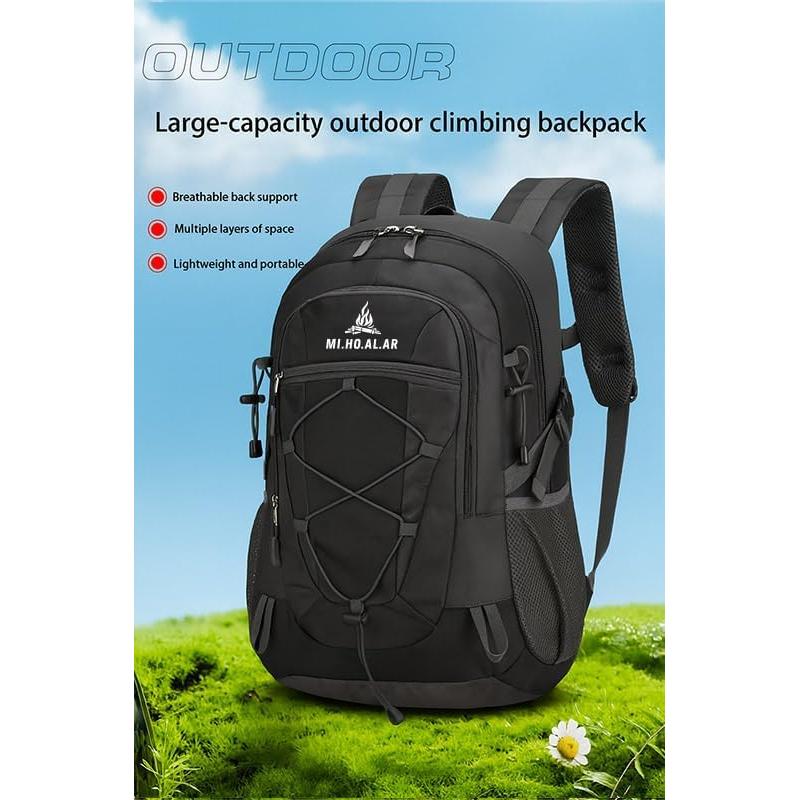 Mochila de Camping 30L Plegable Impermeable Negra - Poliester 420D