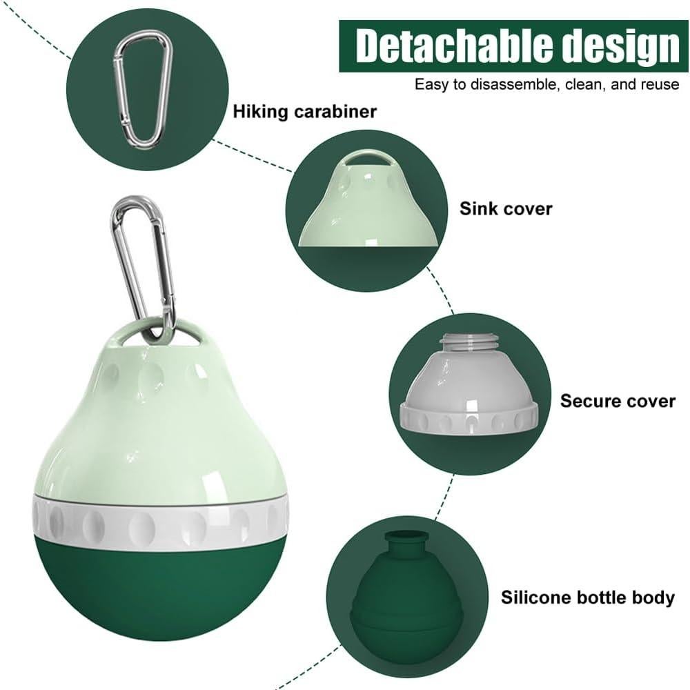 Botella de Agua para Perros DONGKER 200ml Plegable Verde