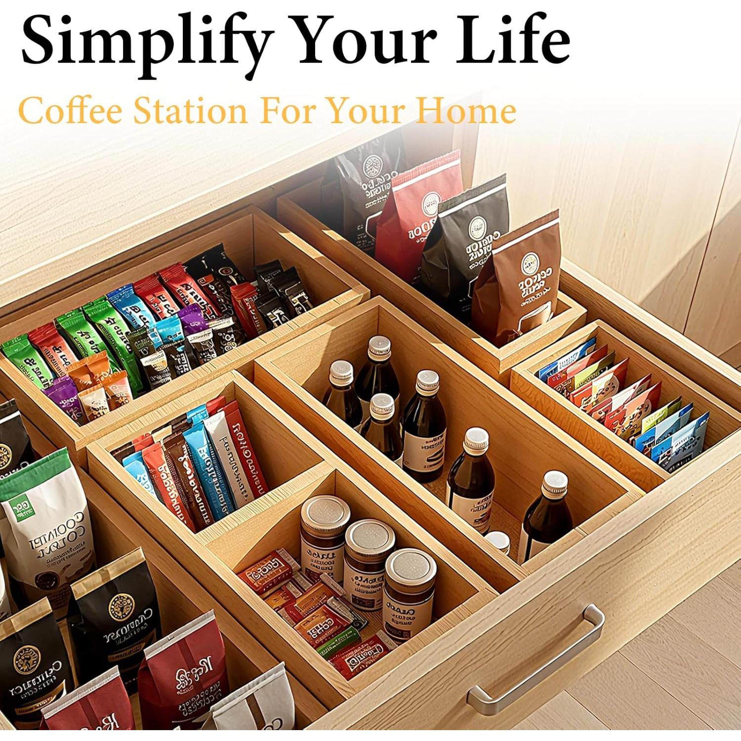 Organizador de Cajones de Bambú Buwheekoki 5 Pcs Multiusos