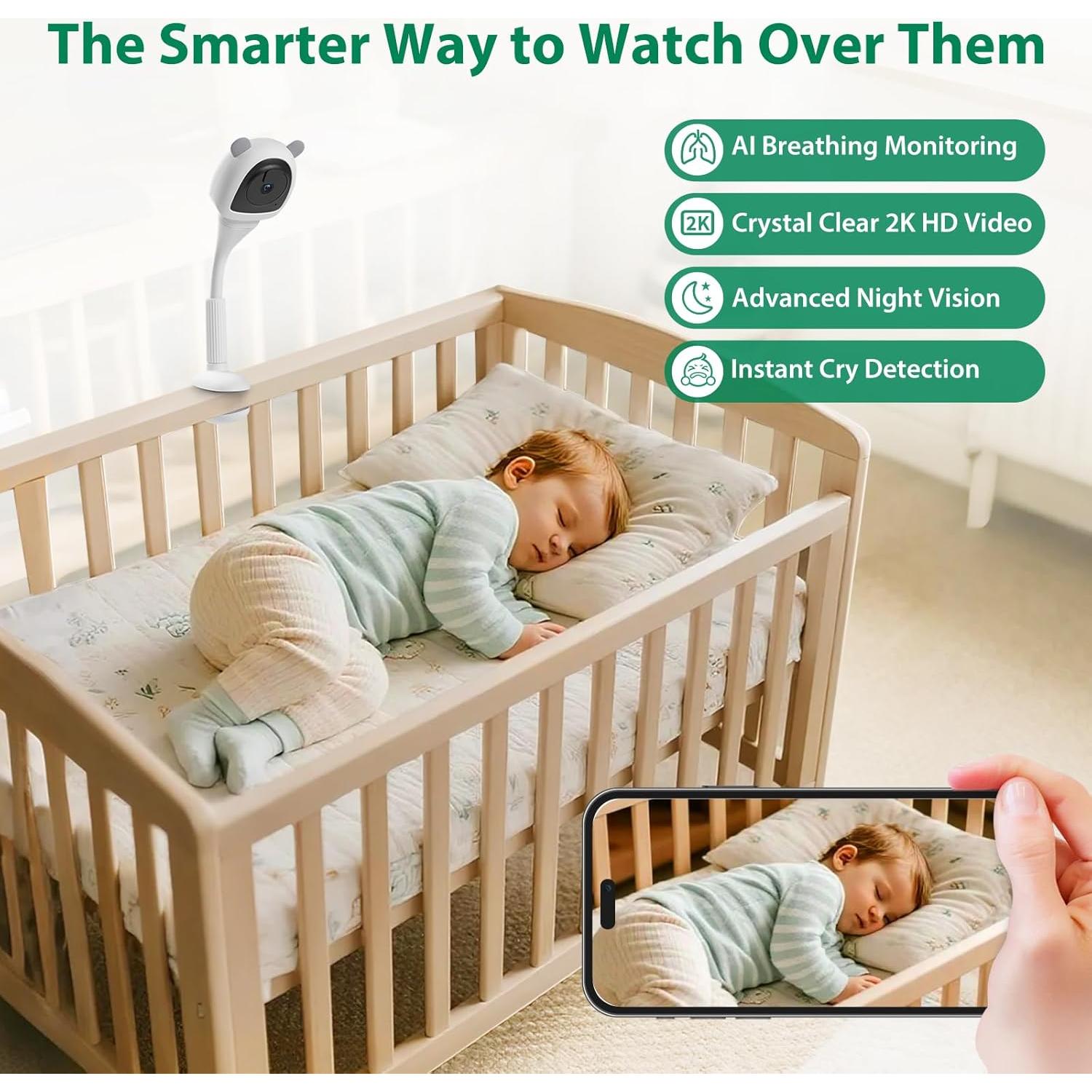 Monitor de Bebé Inteligente VerdiNex con Cámara 2K y AI