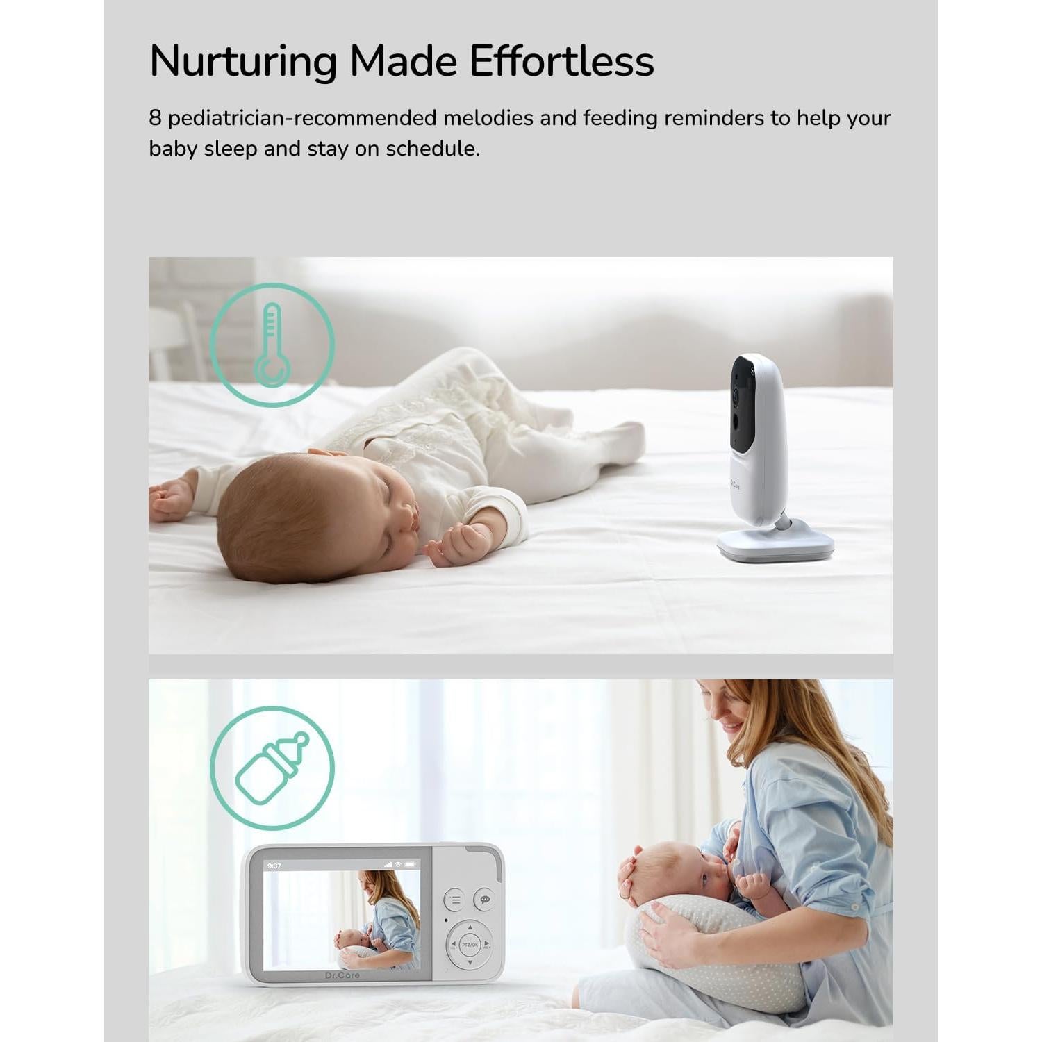 Monitor de Bebé Dr. Care NeoView 2 Cámaras 720P HD