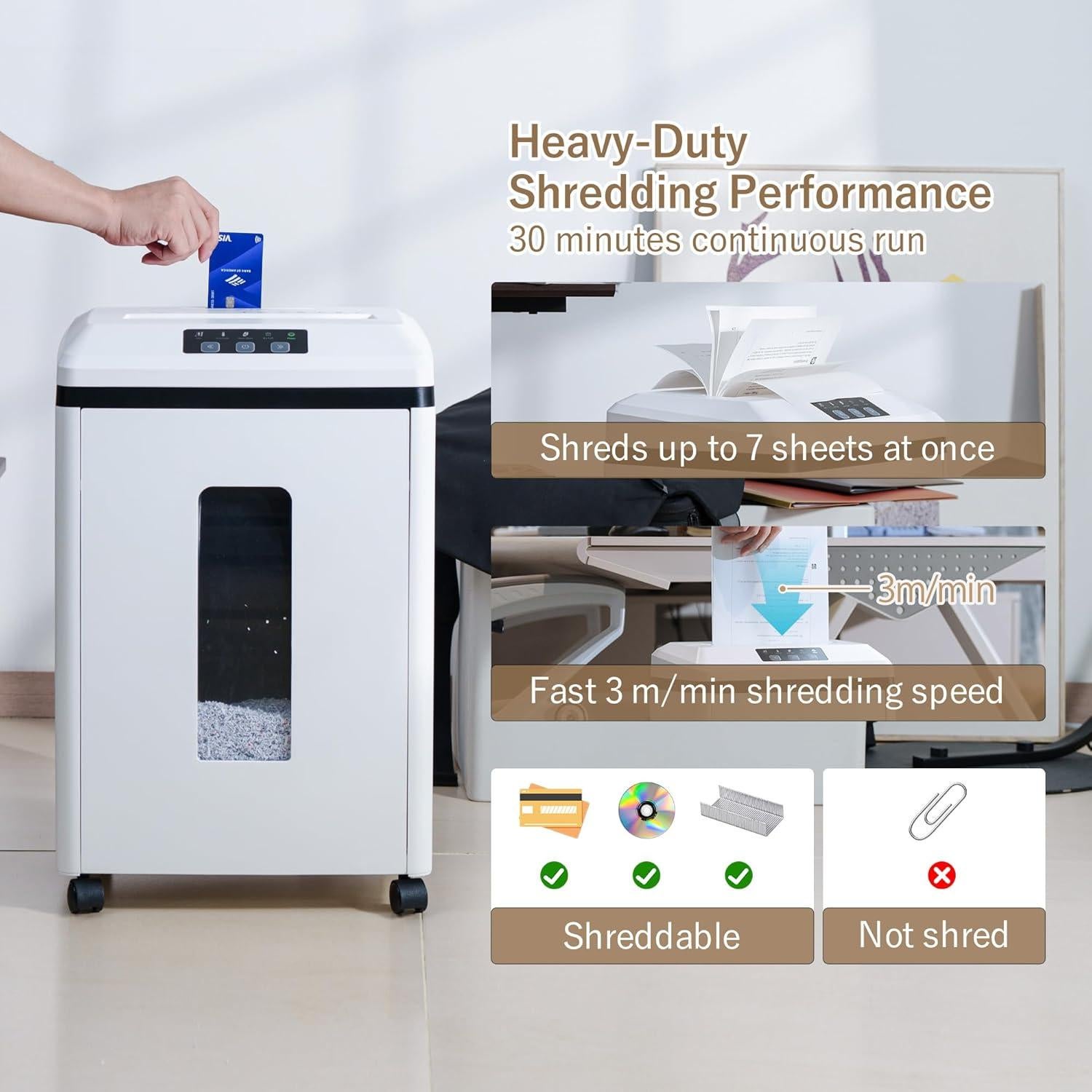 Destructora de Papel Effeluviate Q9 P-7 Micro-Corte 1x1.7mm 7 Hojas