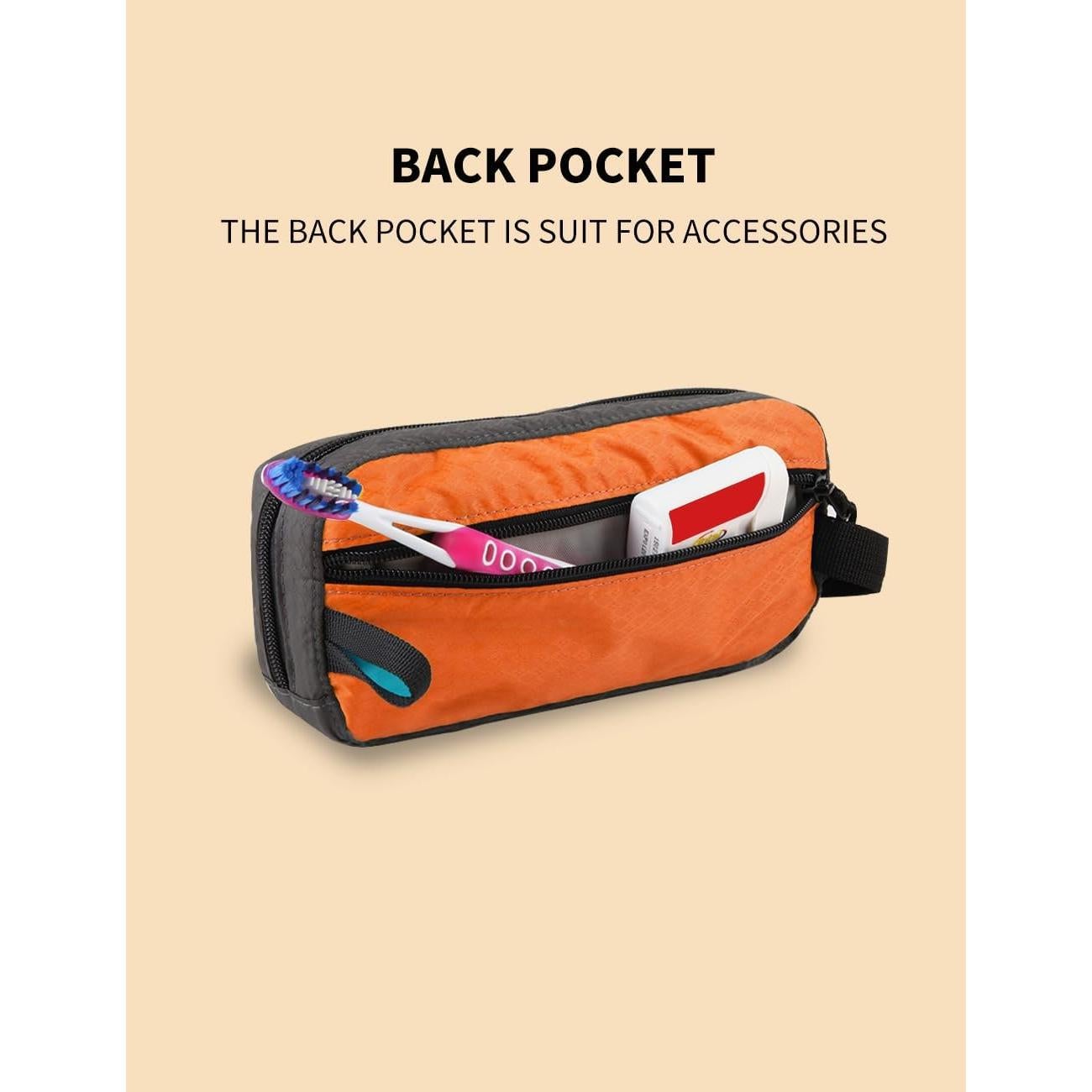 Bolsa de Aseo GOX Naranja 20.1x9.4x5.1 cm Impermeable