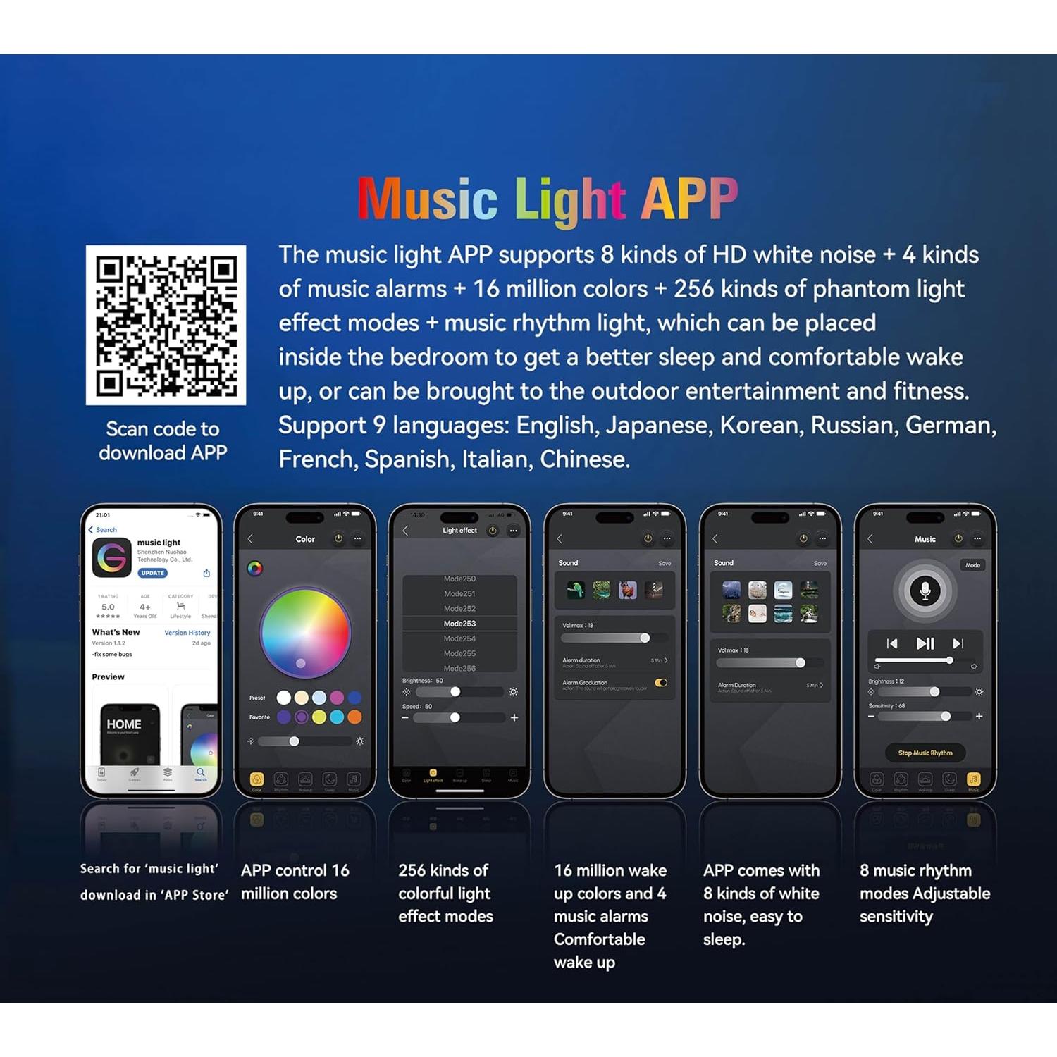 Lámpara de Mesa LED Inteligente Feknnedm 4 en 1 con Cargador