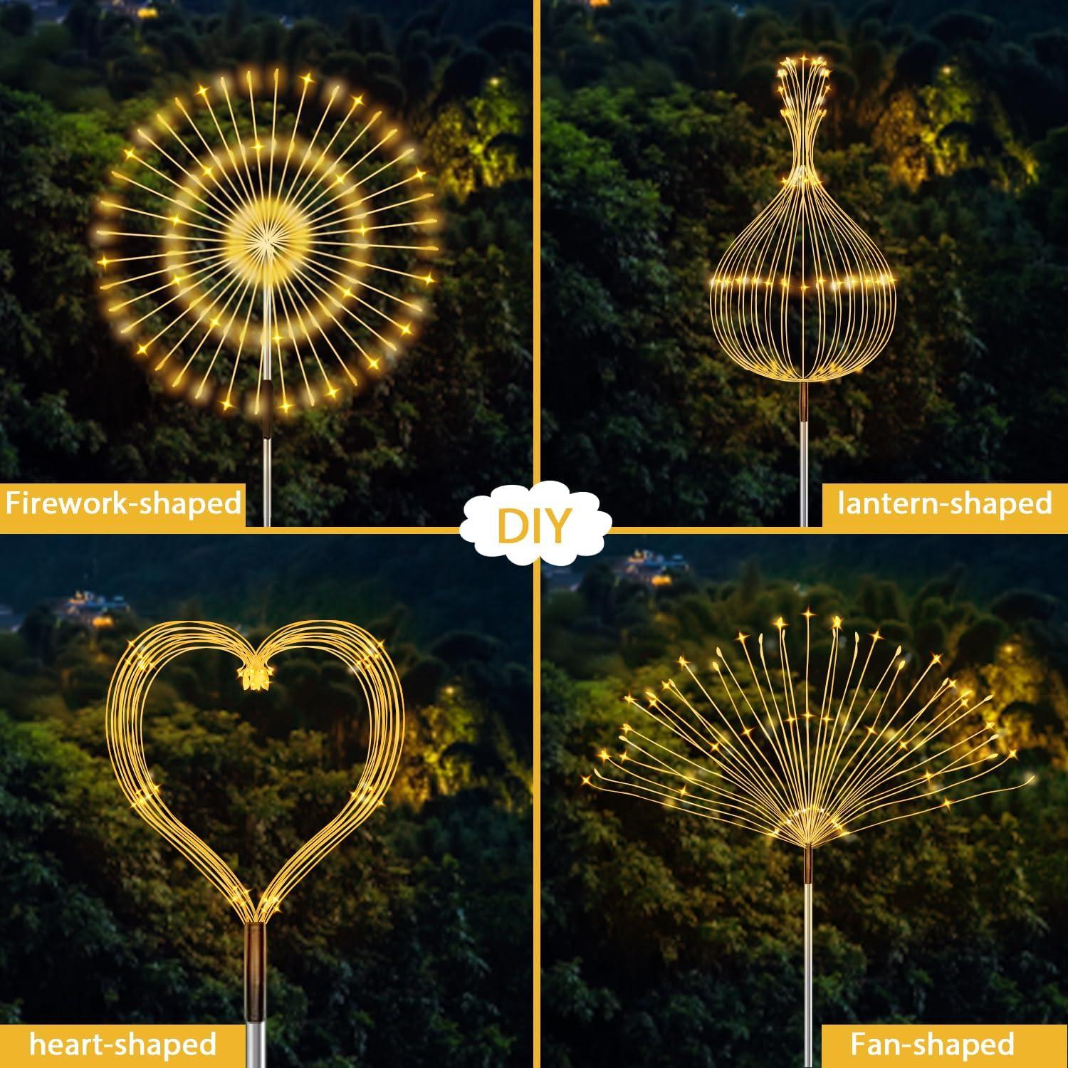 Luces Solares JJGoo Fuegos Artificiales 120 LEDs Jardín