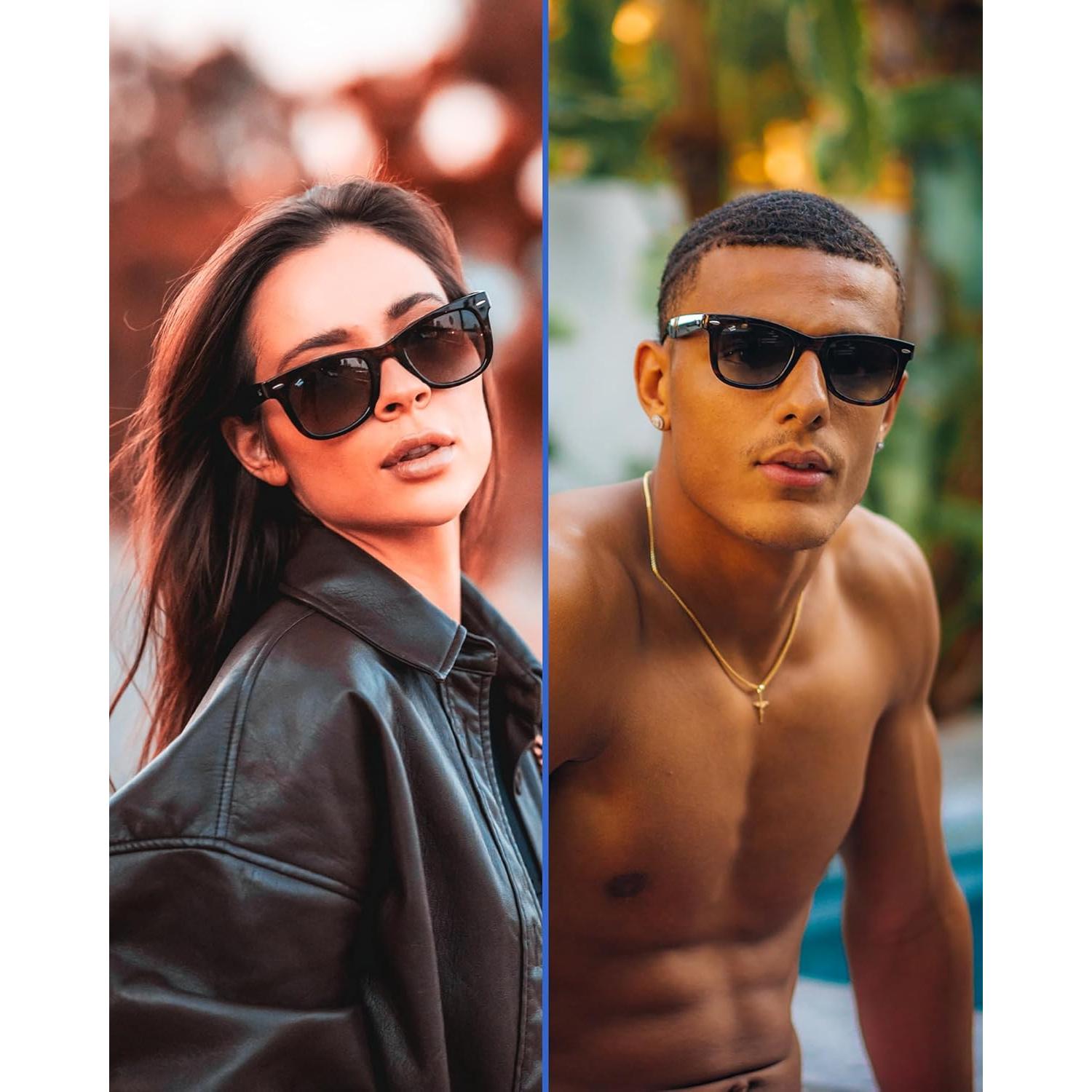 Gafas de sol plegables HepTEK UV400 con estuche de cuero