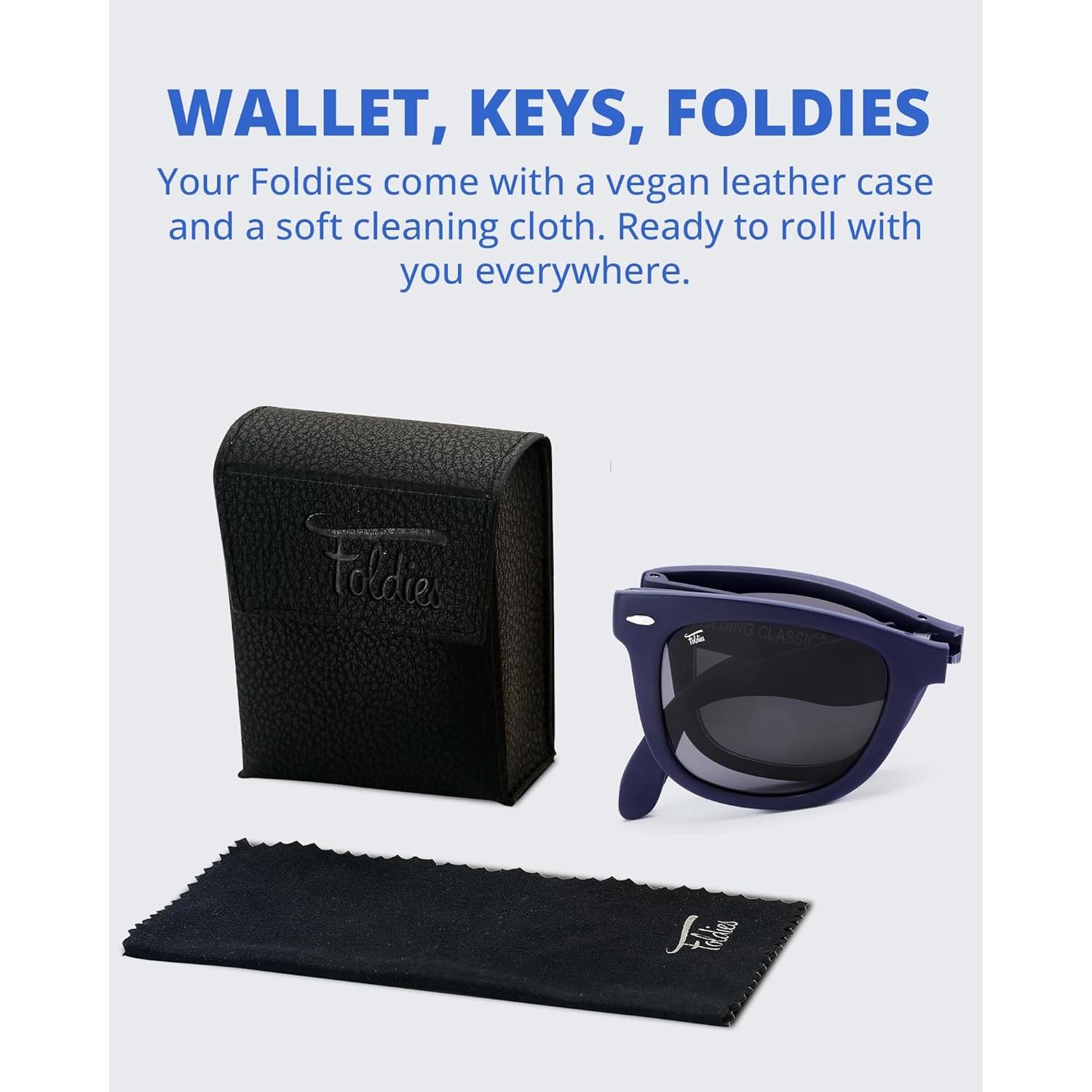 Gafas de sol plegables HepTEK UV400 con estuche de cuero