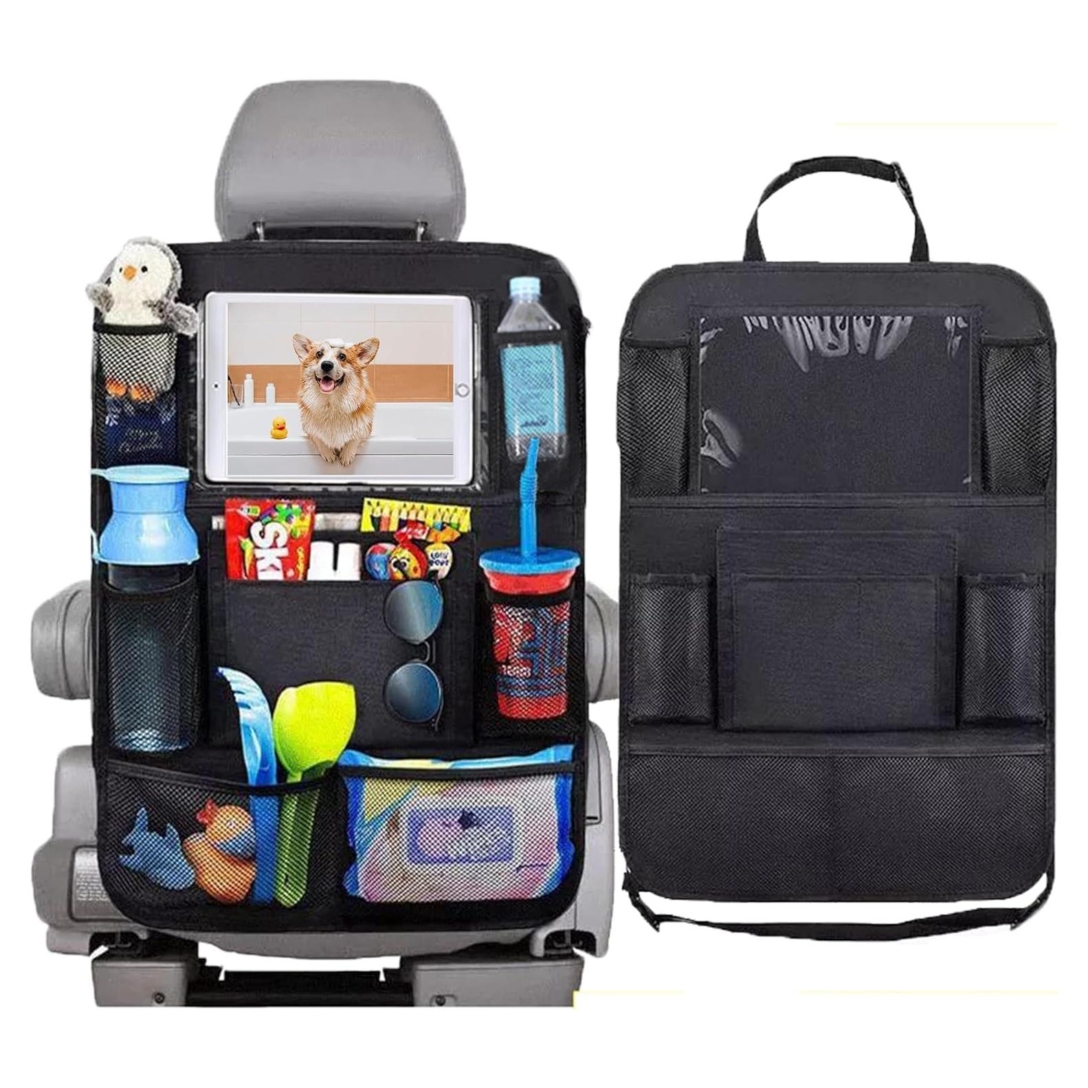 Organizador de Asiento Trasero Slivery Color Negro Ajustable