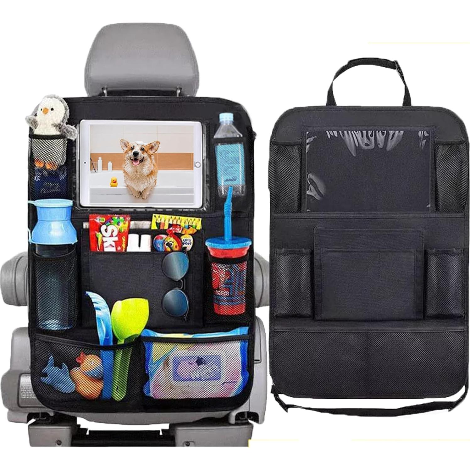 Organizador de Asiento Trasero Slivery Color Negro Ajustable