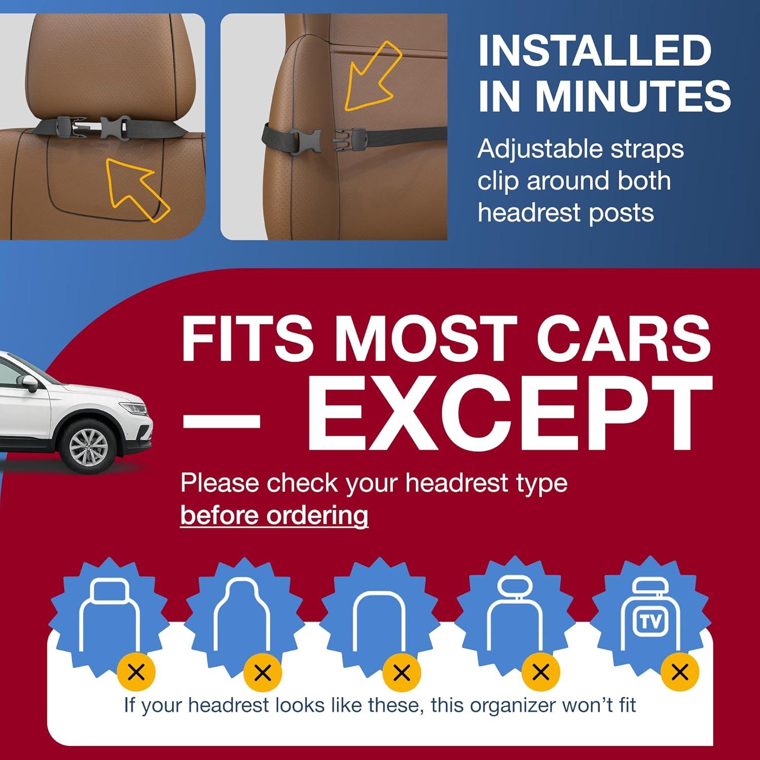 Organizador de Asiento Trasero AutoUS 2025 - 2 Piezas Oxford 600D