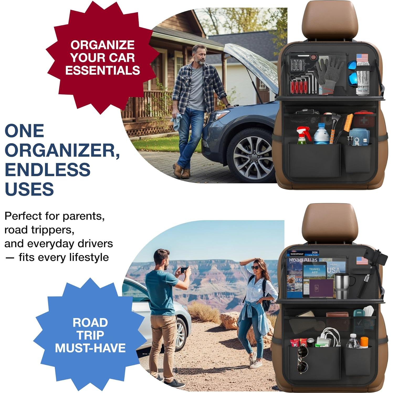 Organizador de Asiento Trasero AutoUS 2025 - 2 Piezas Oxford 600D