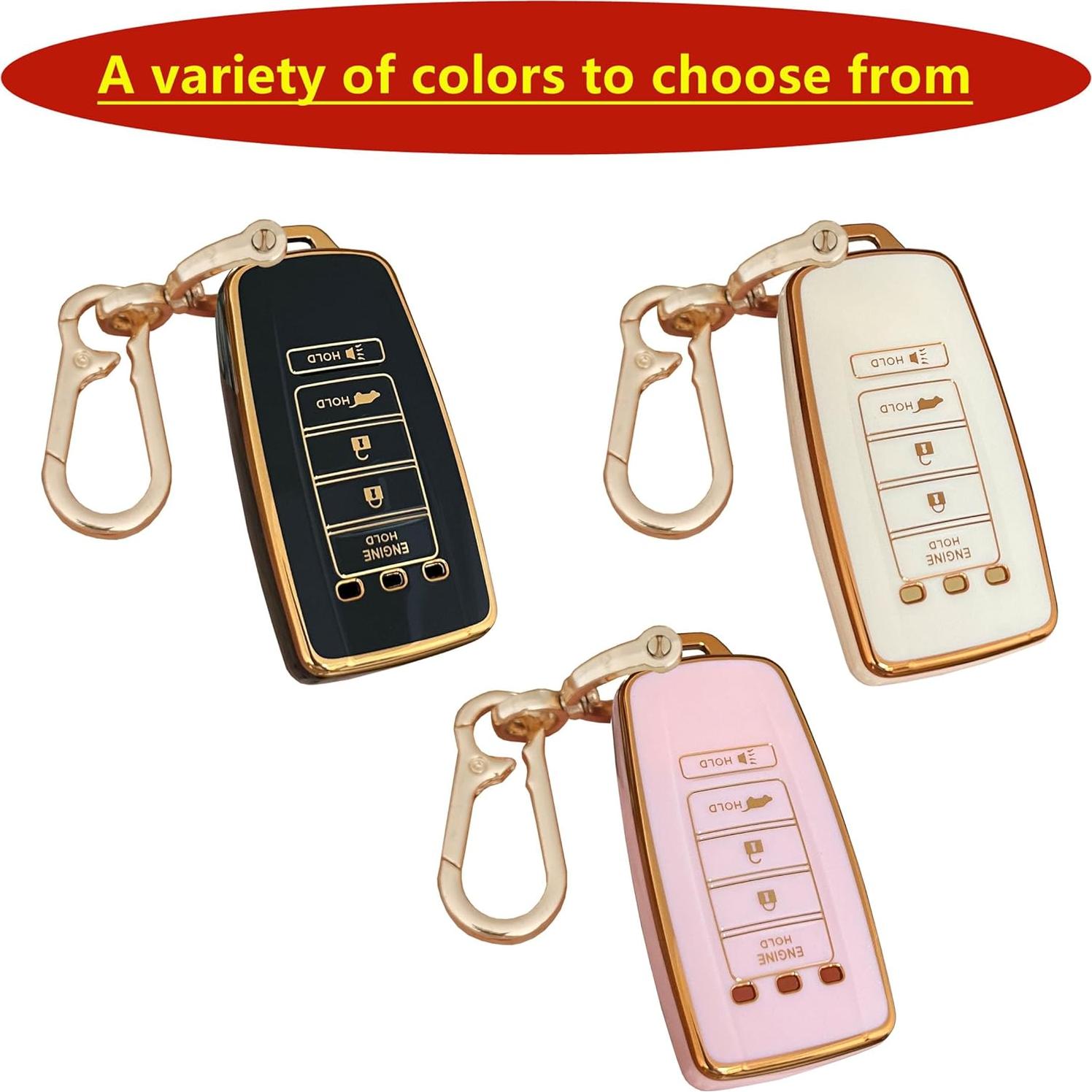 Cubierta de llave Acura AIOEUOIA 5 botones TPU Negro