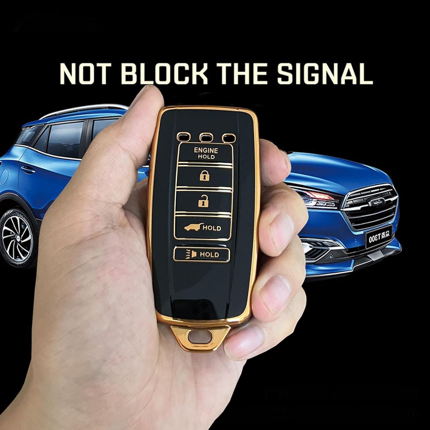 Cubierta de llave Acura AIOEUOIA 5 botones TPU Negro