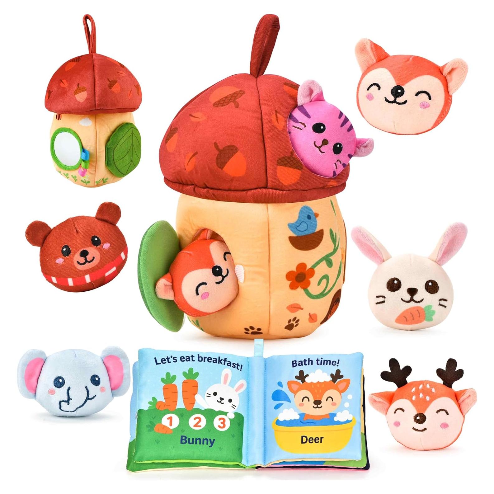 Juguetes Montessori 8 en 1 para Bebés - Casa de Bellota y Animales