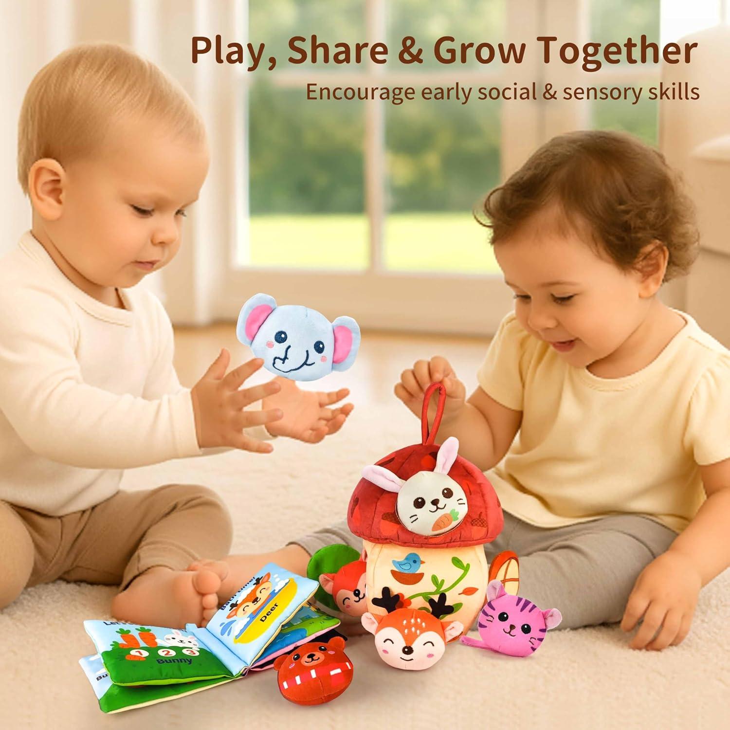 Juguetes Montessori 8 en 1 para Bebés - Casa de Bellota y Animales