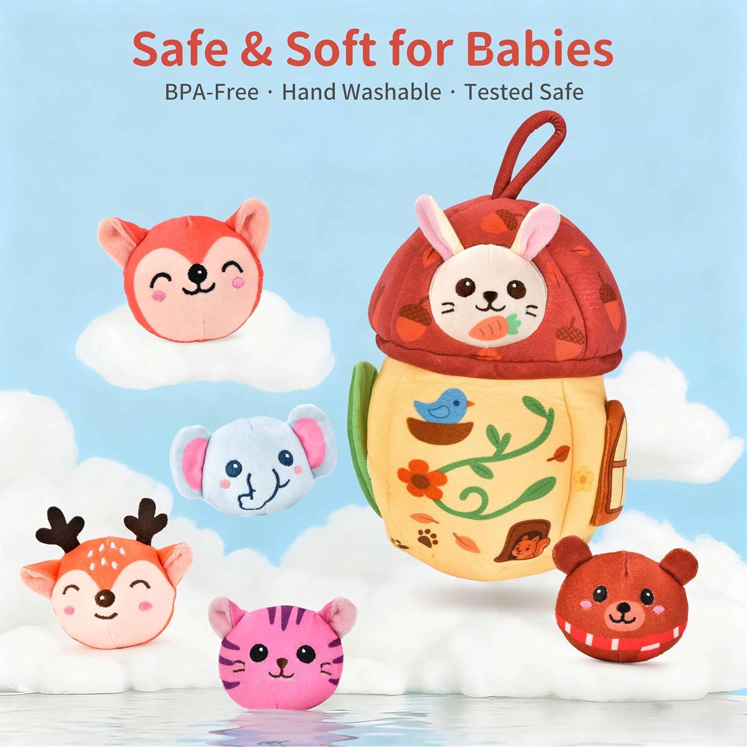 Juguetes Montessori 8 en 1 para Bebés - Casa de Bellota y Animales