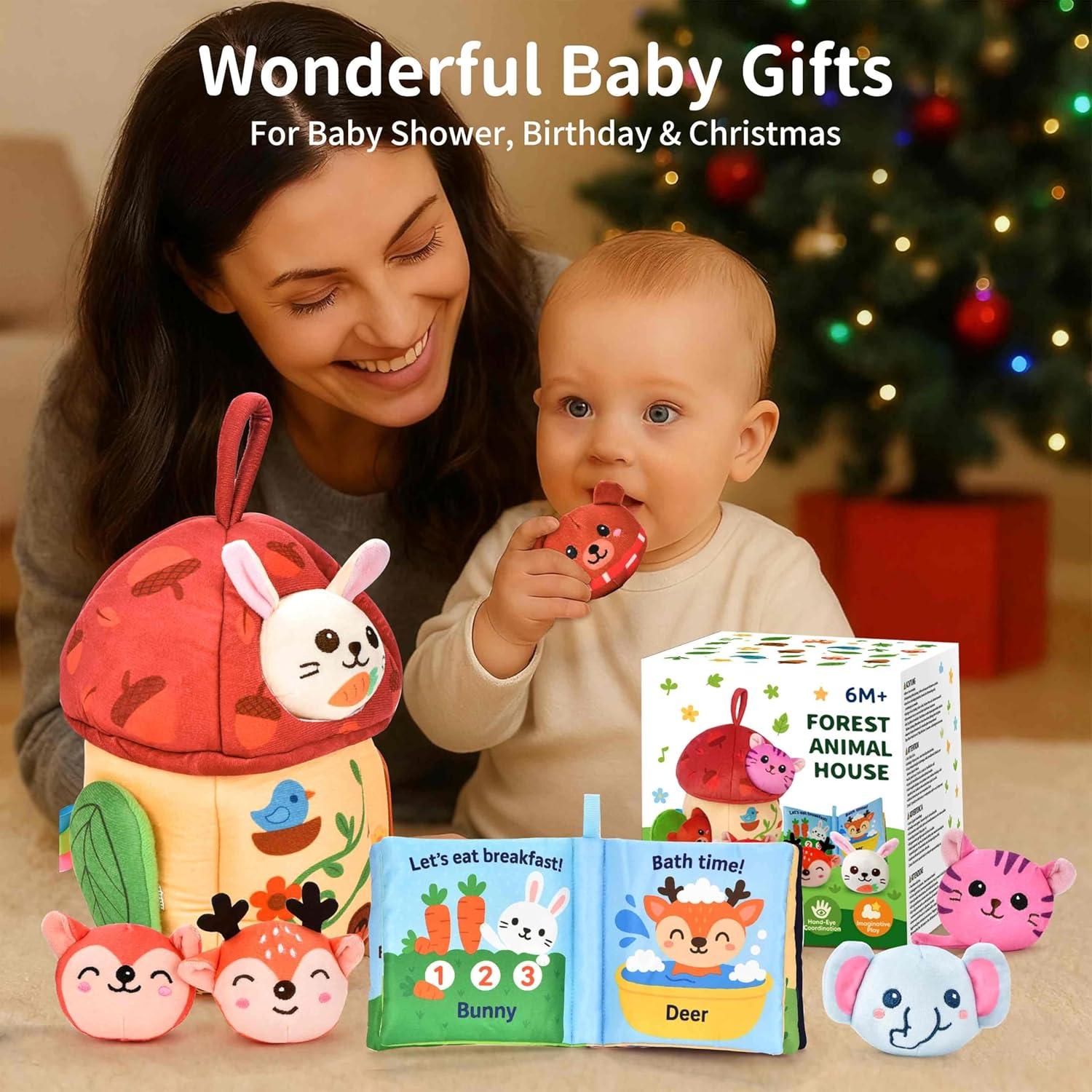 Juguetes Montessori 8 en 1 para Bebés - Casa de Bellota y Animales