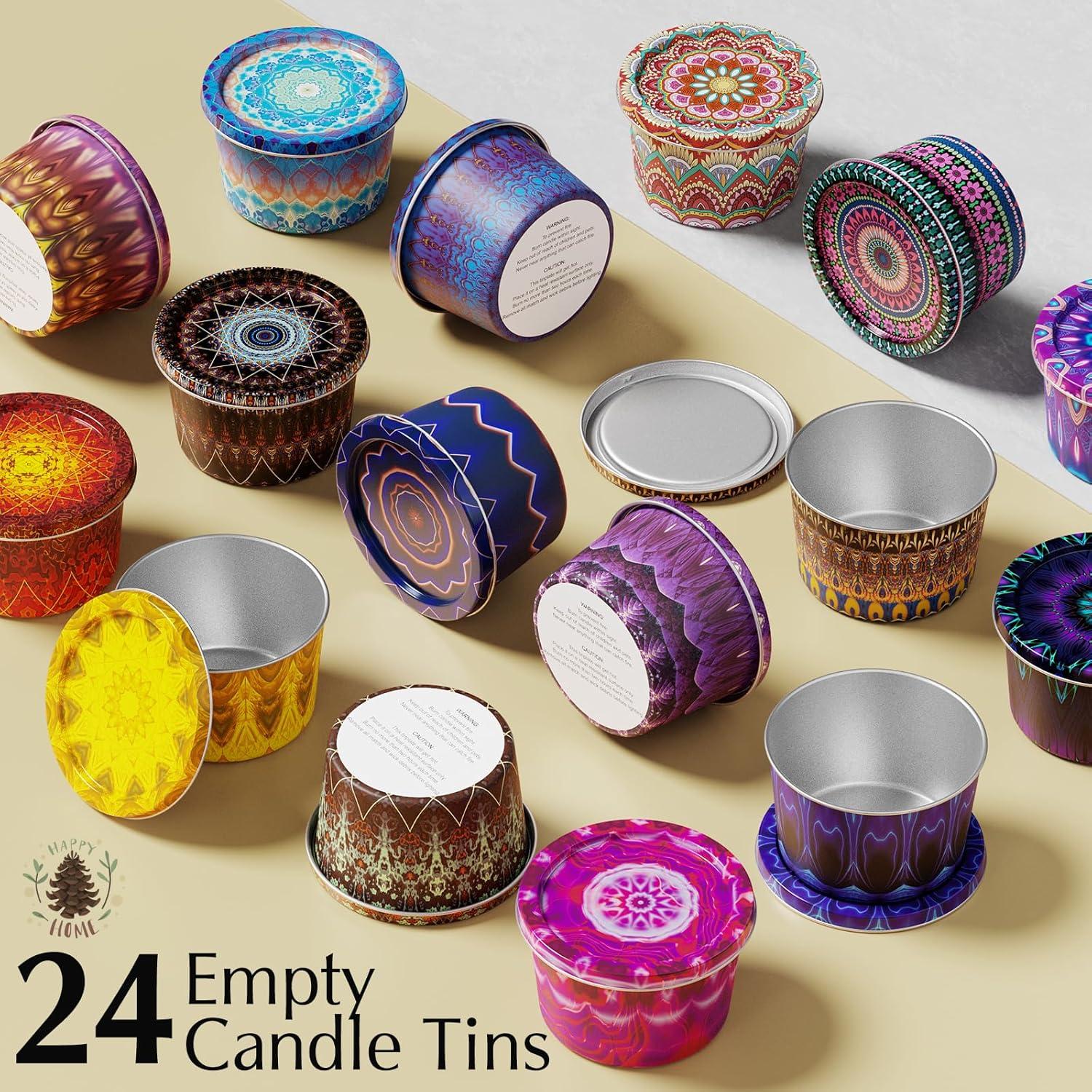 Latas de Vela Vacías Happyhube 24 Piezas 70.9 g Metal