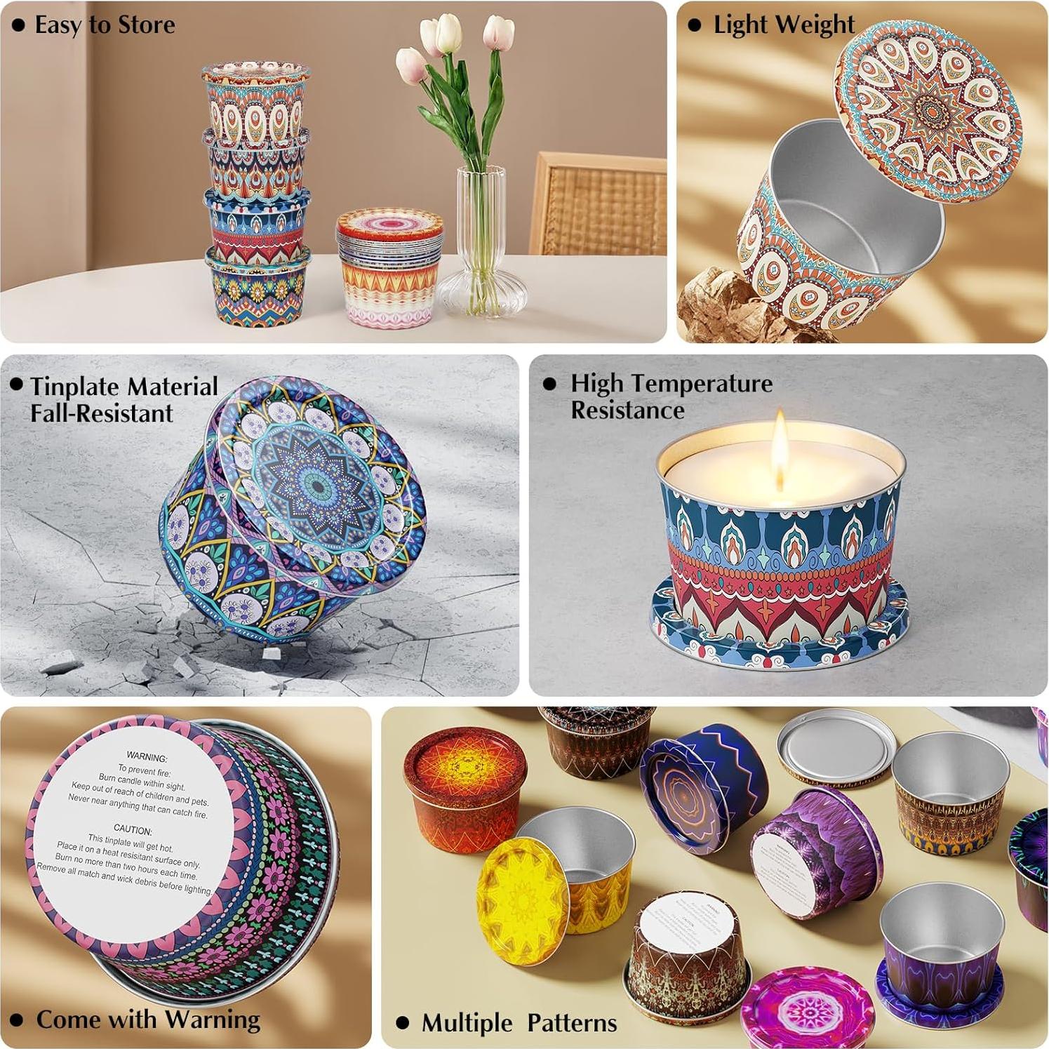 Latas de Vela Vacías Happyhube 24 Piezas 70.9 g Metal