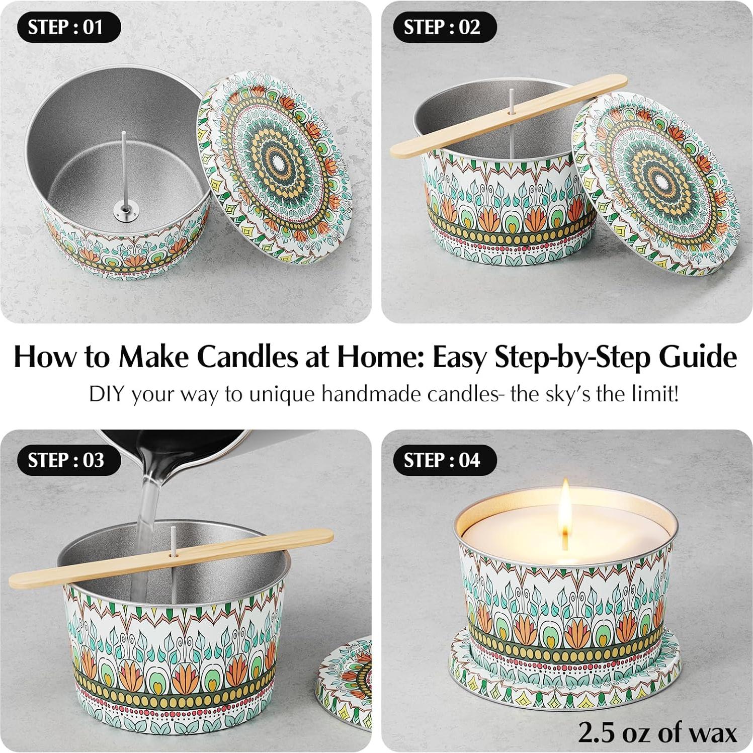 Latas de Vela Vacías Happyhube 24 Piezas 70.9 g Metal