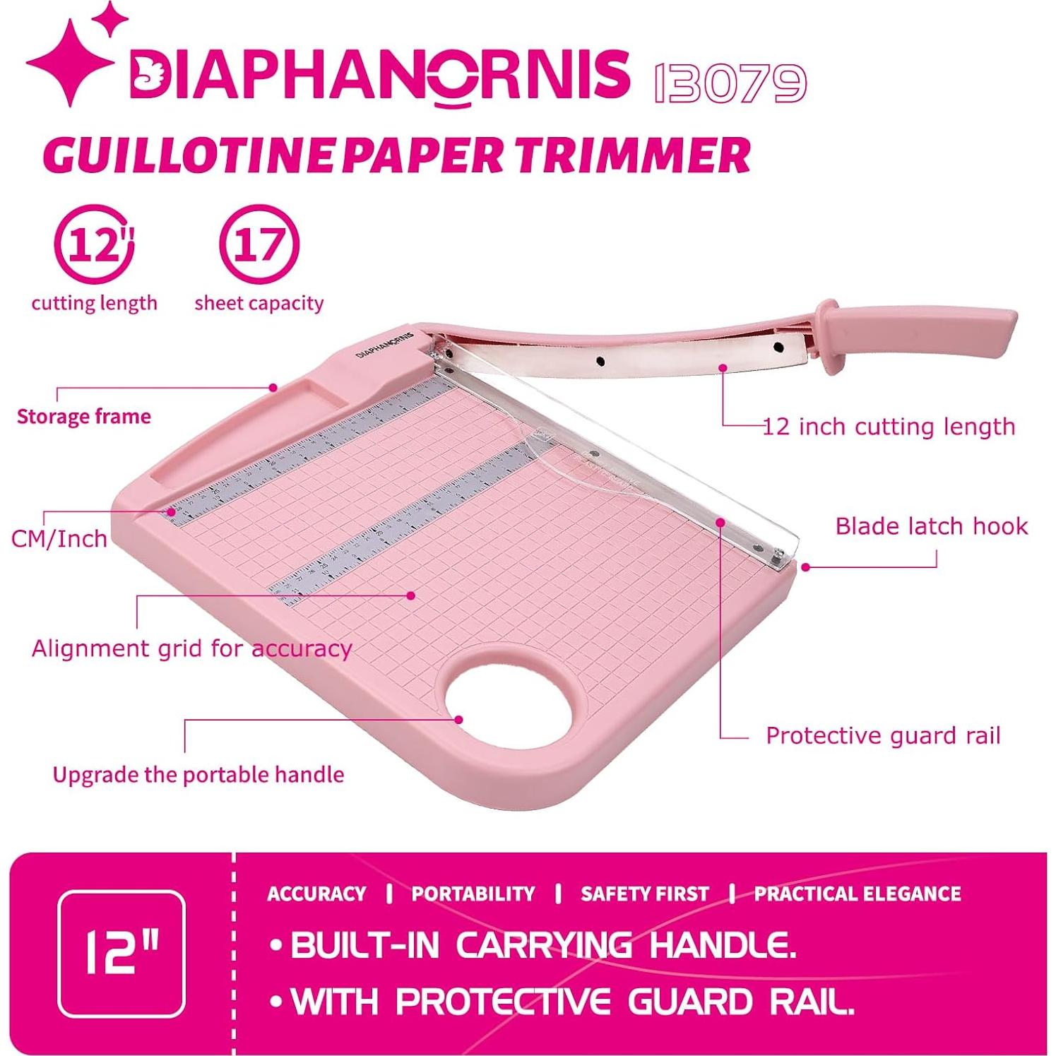 Cortadora de Papel Guillotina DIAPHANORNIS 30.48 cm Rosa