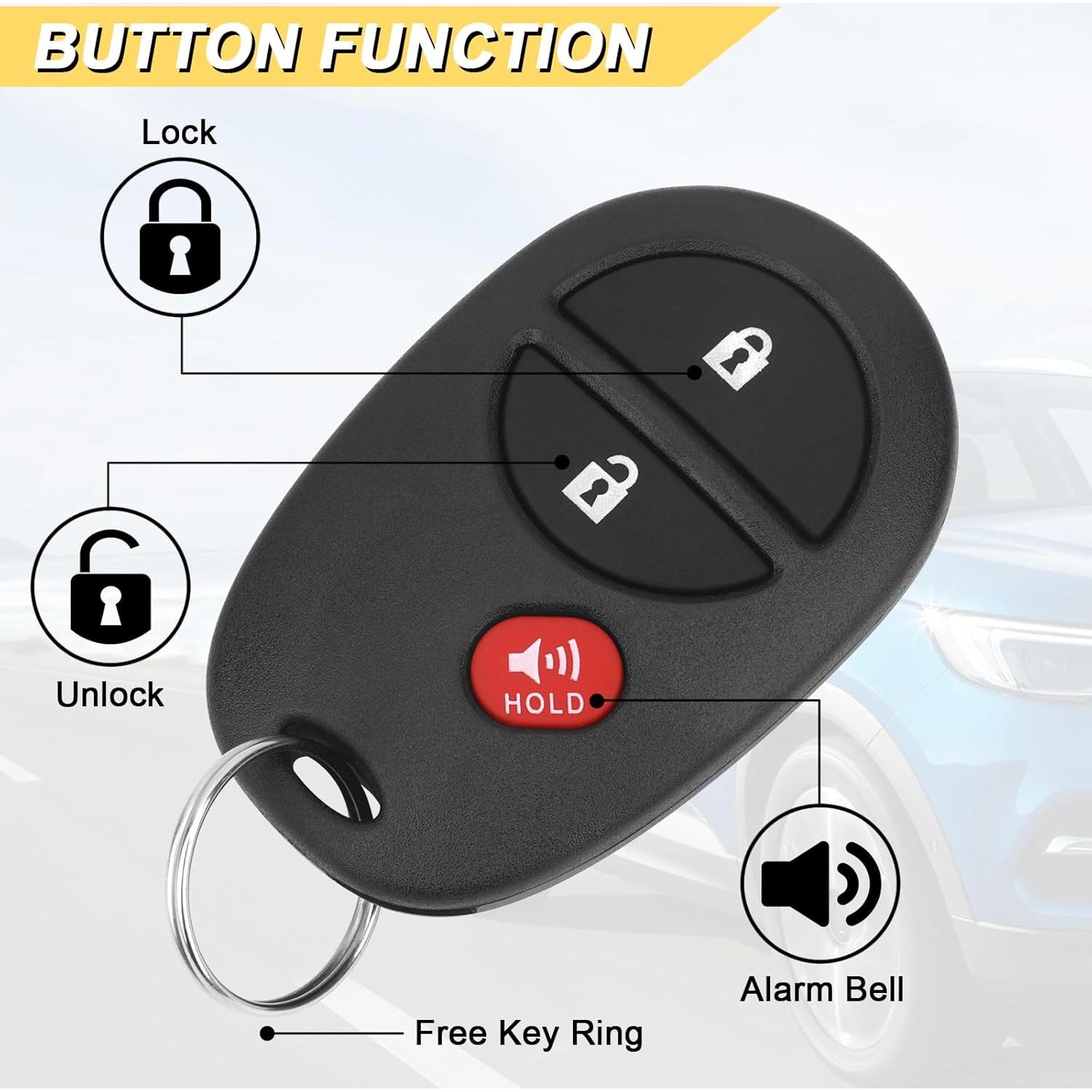 Llavero de Reemplazo Toyota Vurkcy GQ43VT20T 3 Botones