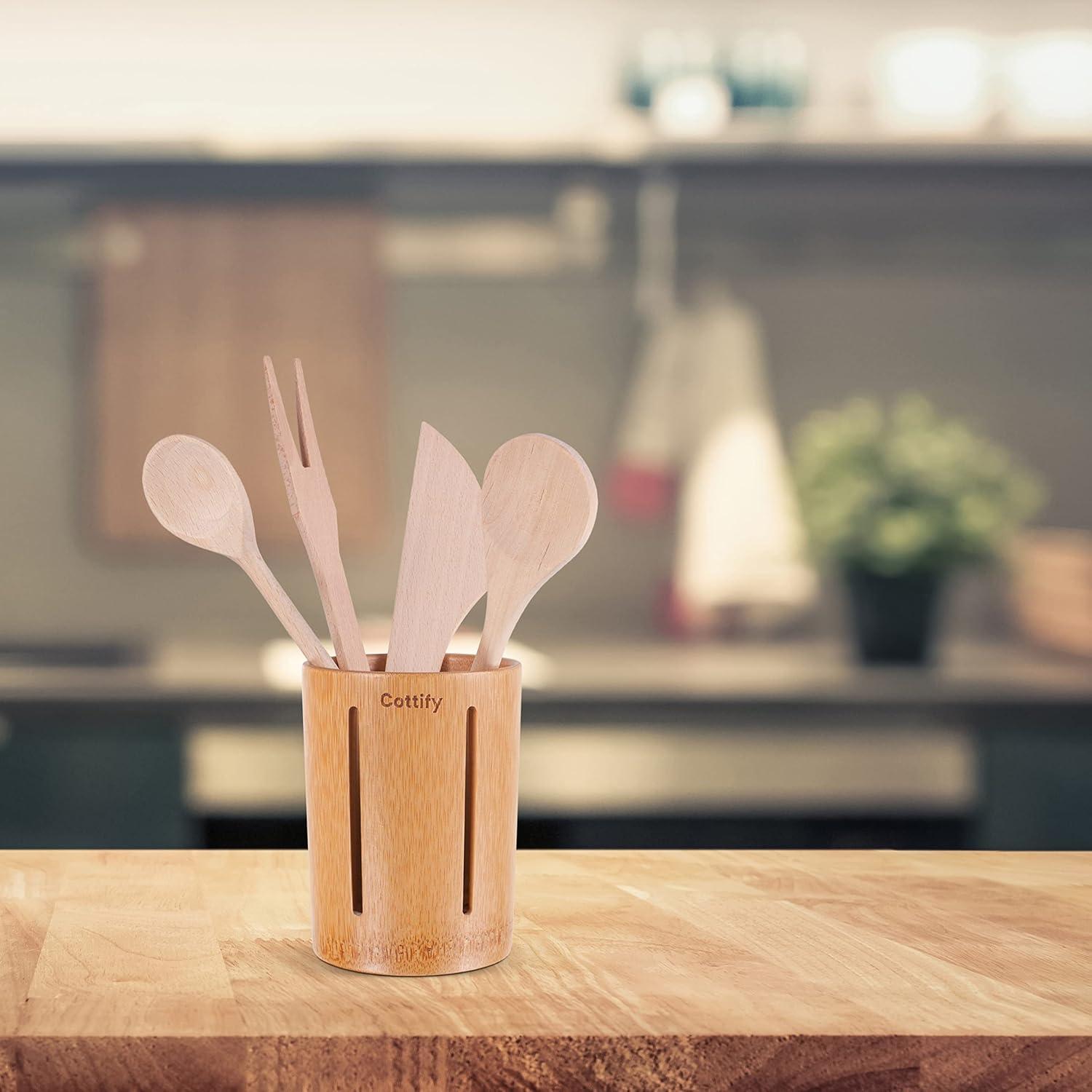 Soporte de Cepillo de Dientes de Bambú Cottify - Drenaje Rápido