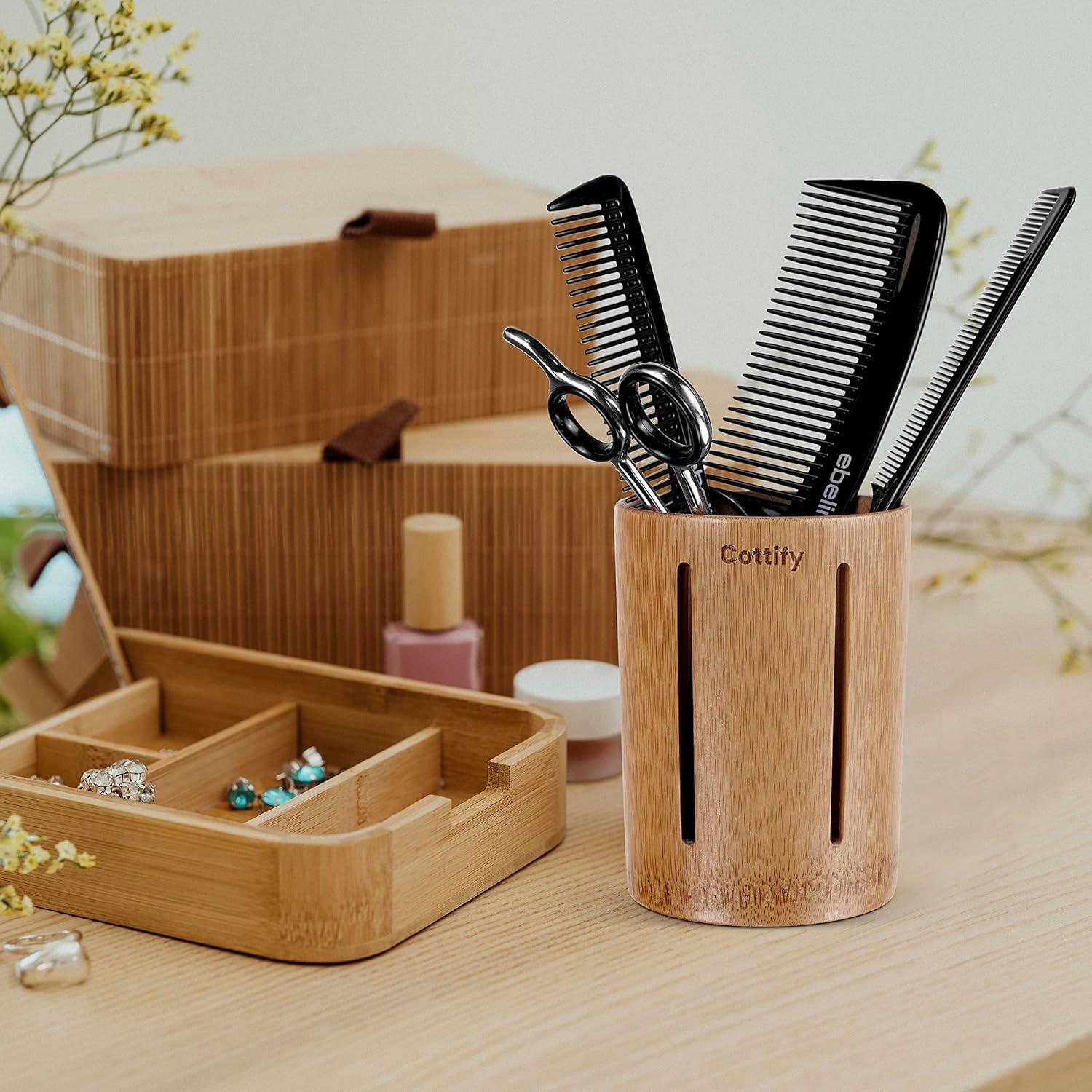 Soporte de Cepillo de Dientes de Bambú Cottify - Drenaje Rápido