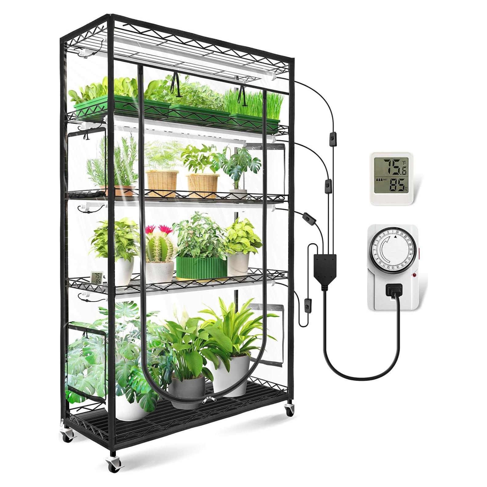 Invernadero Interior JESLED 90x35cm con Luz LED y Temporizador