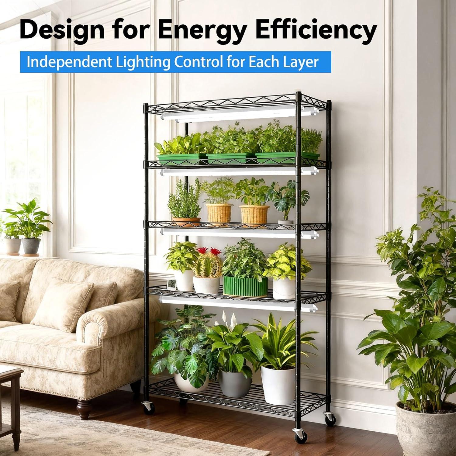 Invernadero Interior JESLED 90x35cm con Luz LED y Temporizador