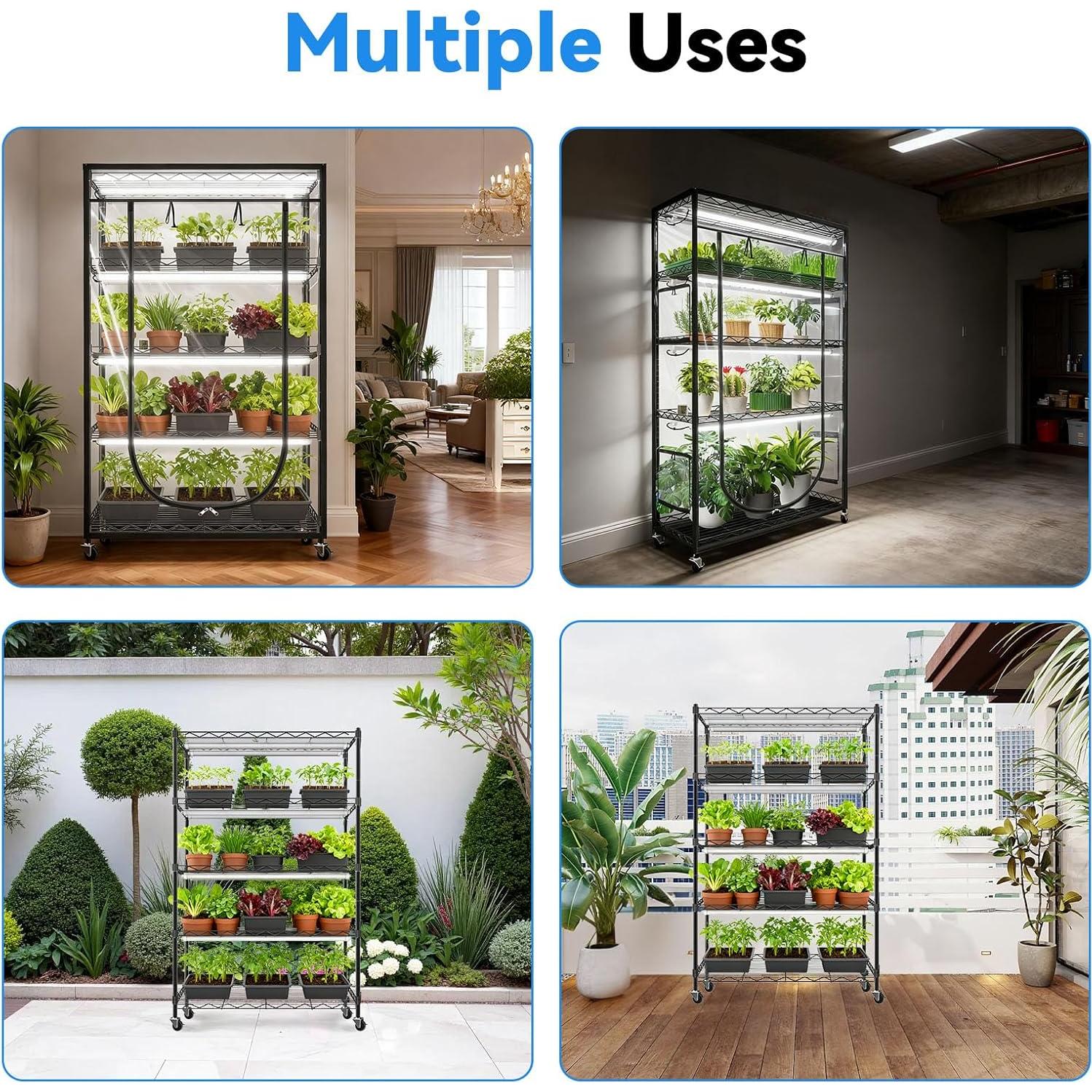 Invernadero Interior JESLED 90x35cm con Luz LED y Temporizador