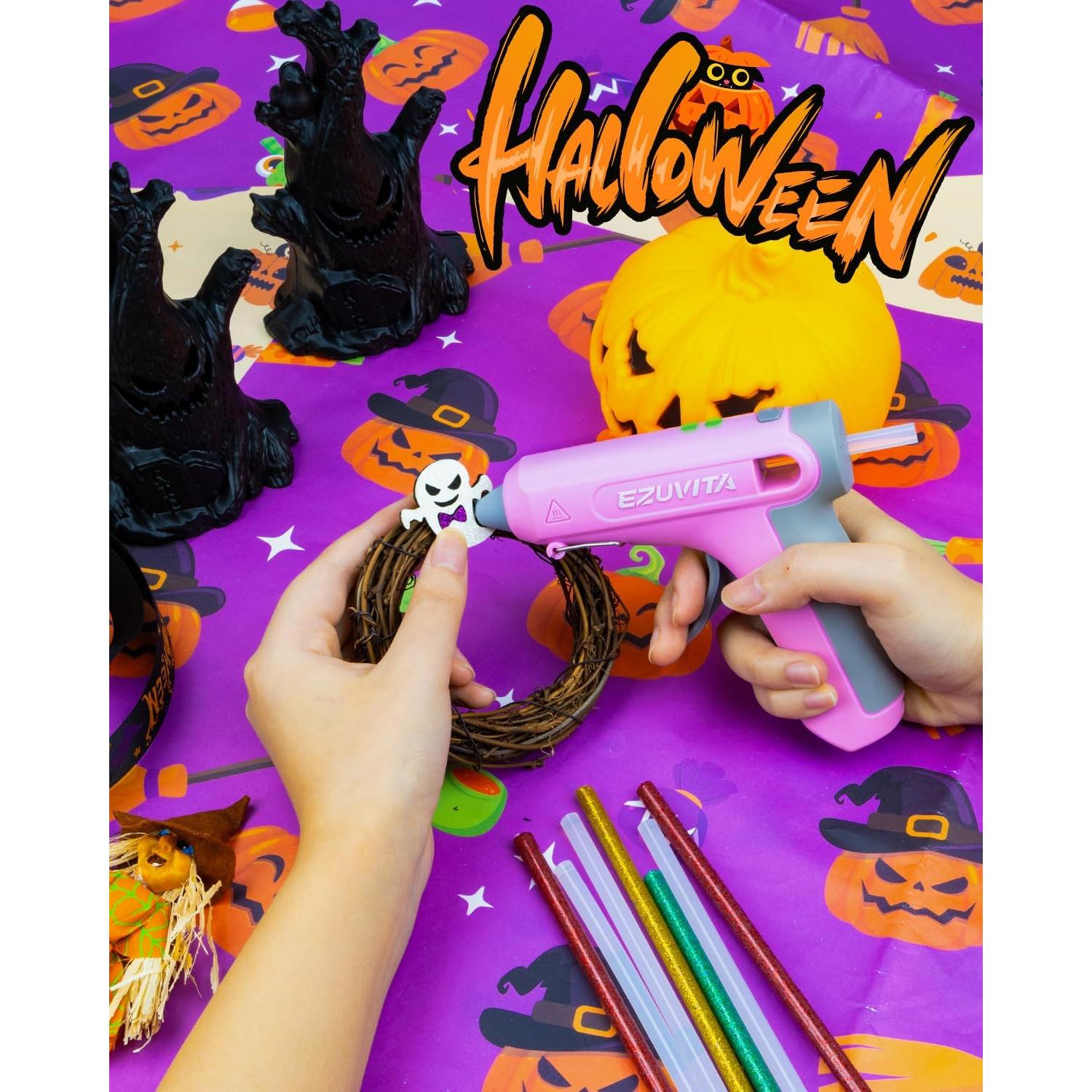 Pistola de Pegamento Caliente Inalámbrica EZUVITA 4V Rosa