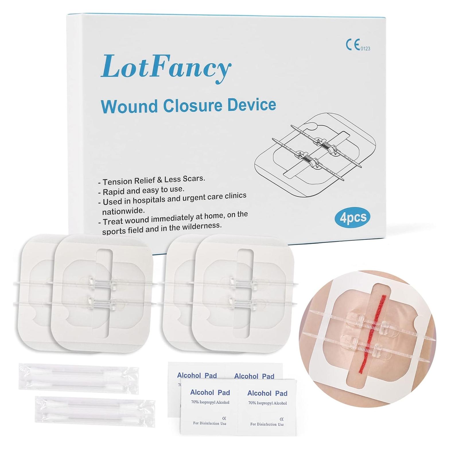 Cierres de Heridas LotFancy 4 Unidades Estériles Primeros Auxilios