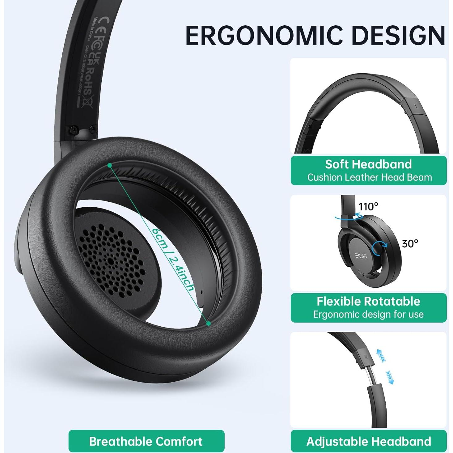 Auriculares USB EKSA H27 con Micrófono y Cancelación de Ruido