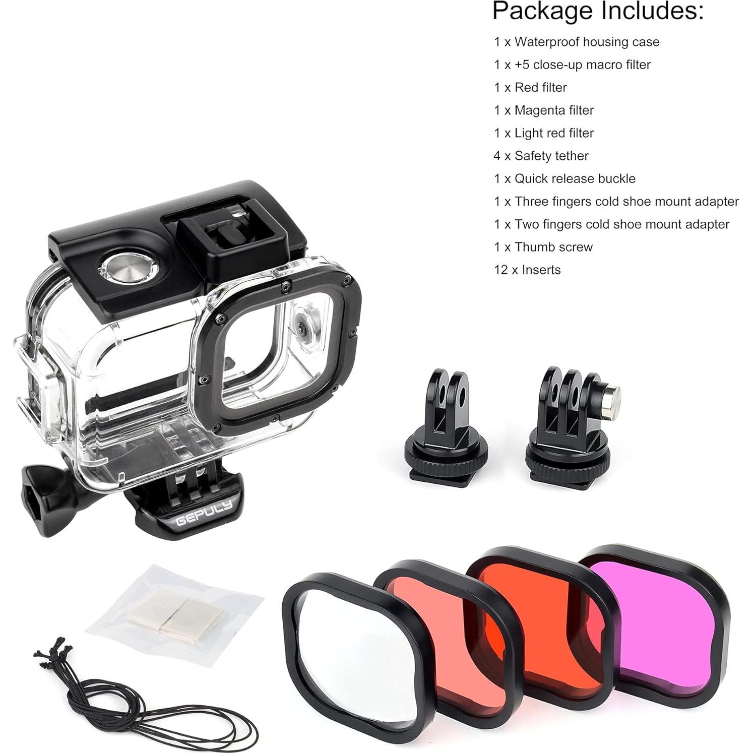 Funda Impermeable GEPULY con Filtros para GoPro Hero 13-9