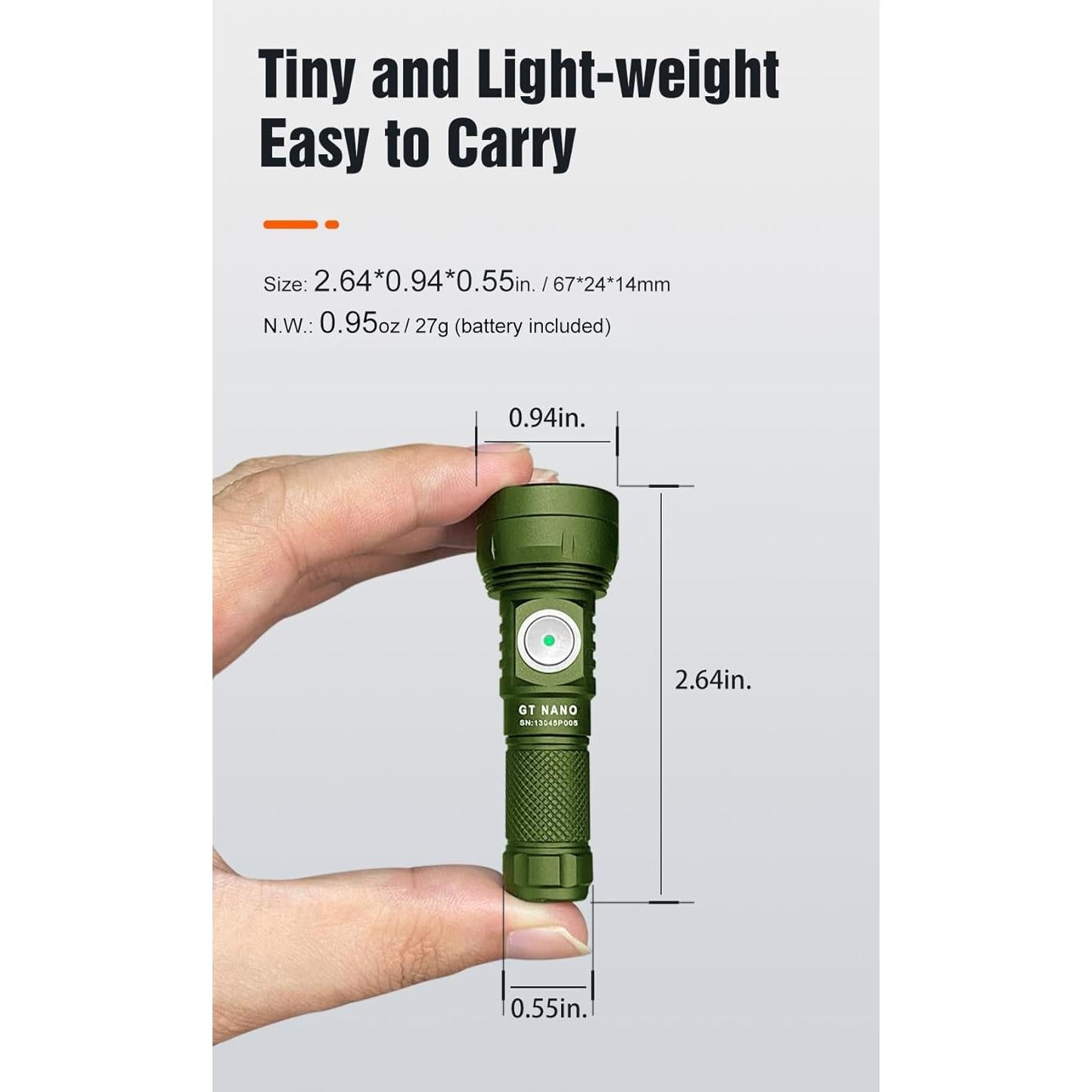 Linterna de Llavero LUMINTOP GT Nano 700 Lúmenes Verde