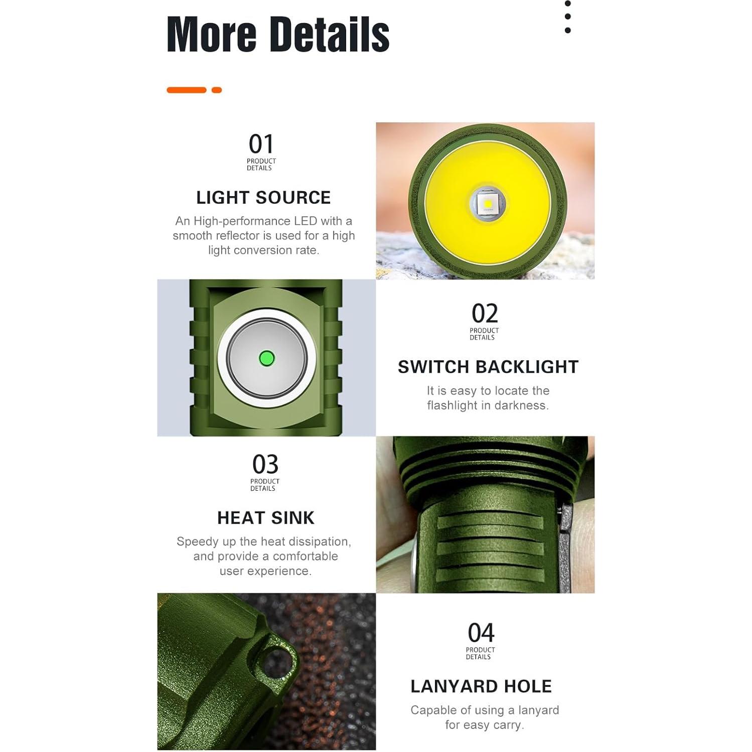 Linterna de Llavero LUMINTOP GT Nano 700 Lúmenes Verde