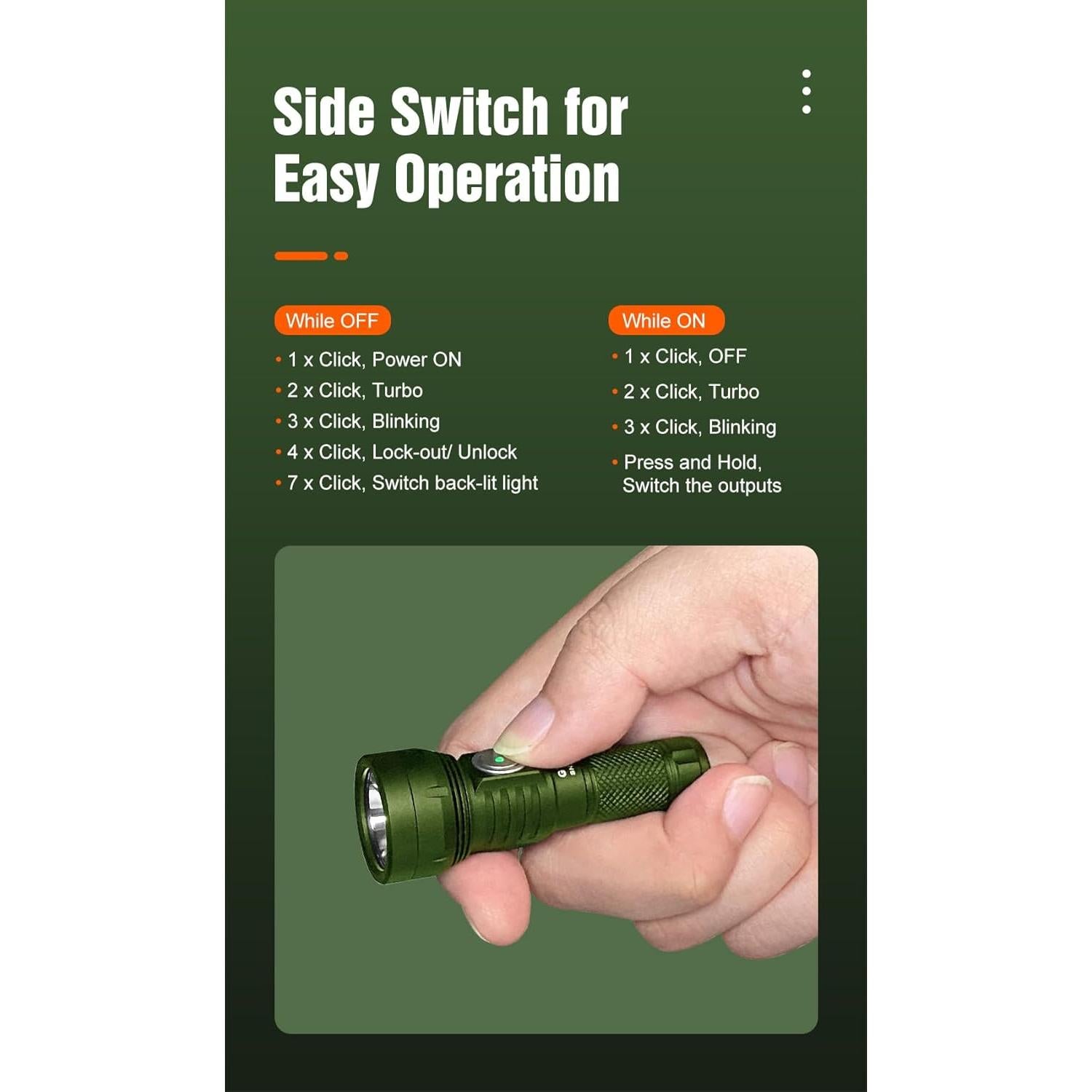 Linterna de Llavero LUMINTOP GT Nano 700 Lúmenes Verde