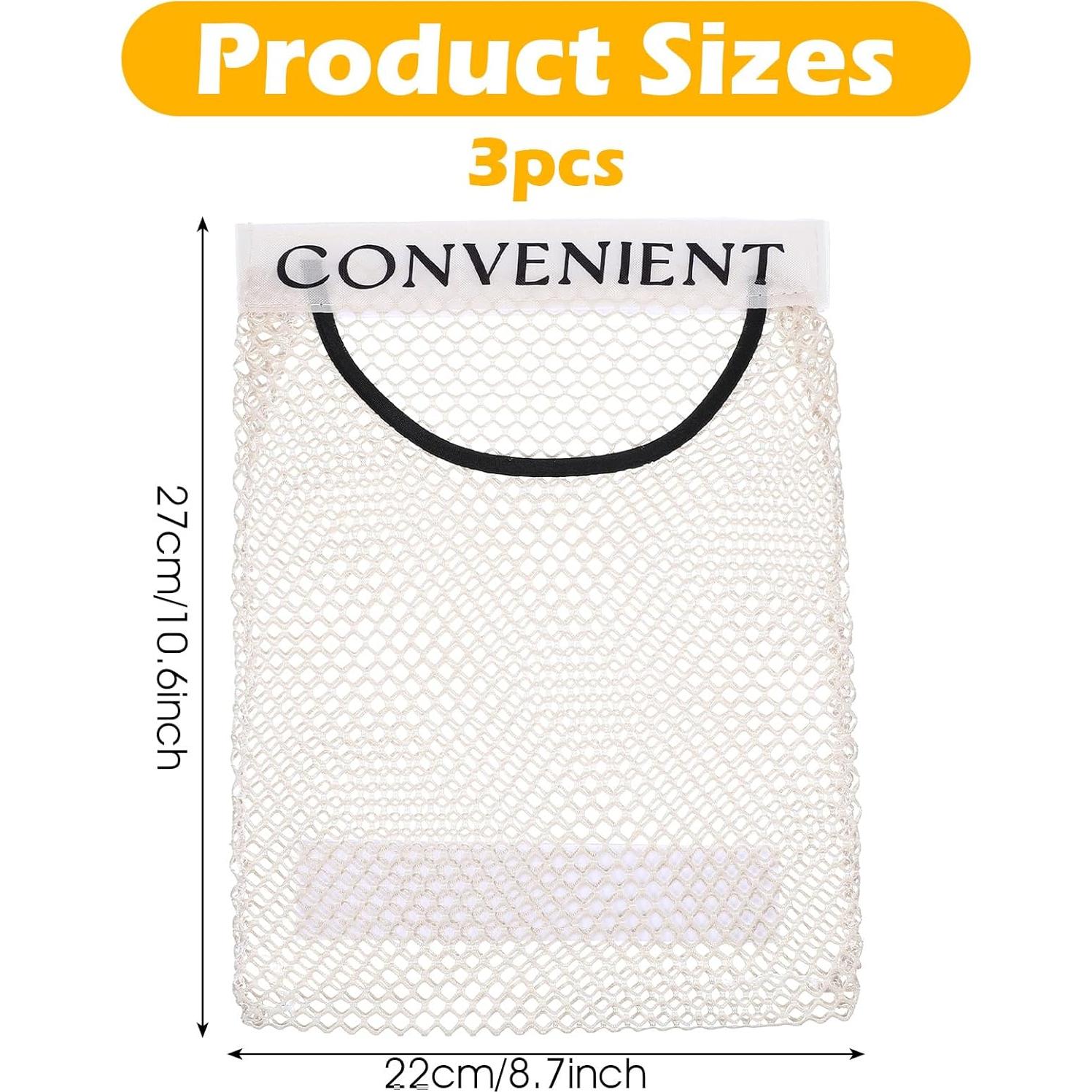 Soporte de Almacenamiento de Malla HJZHII 3 Pcs Beige 27x22 cm