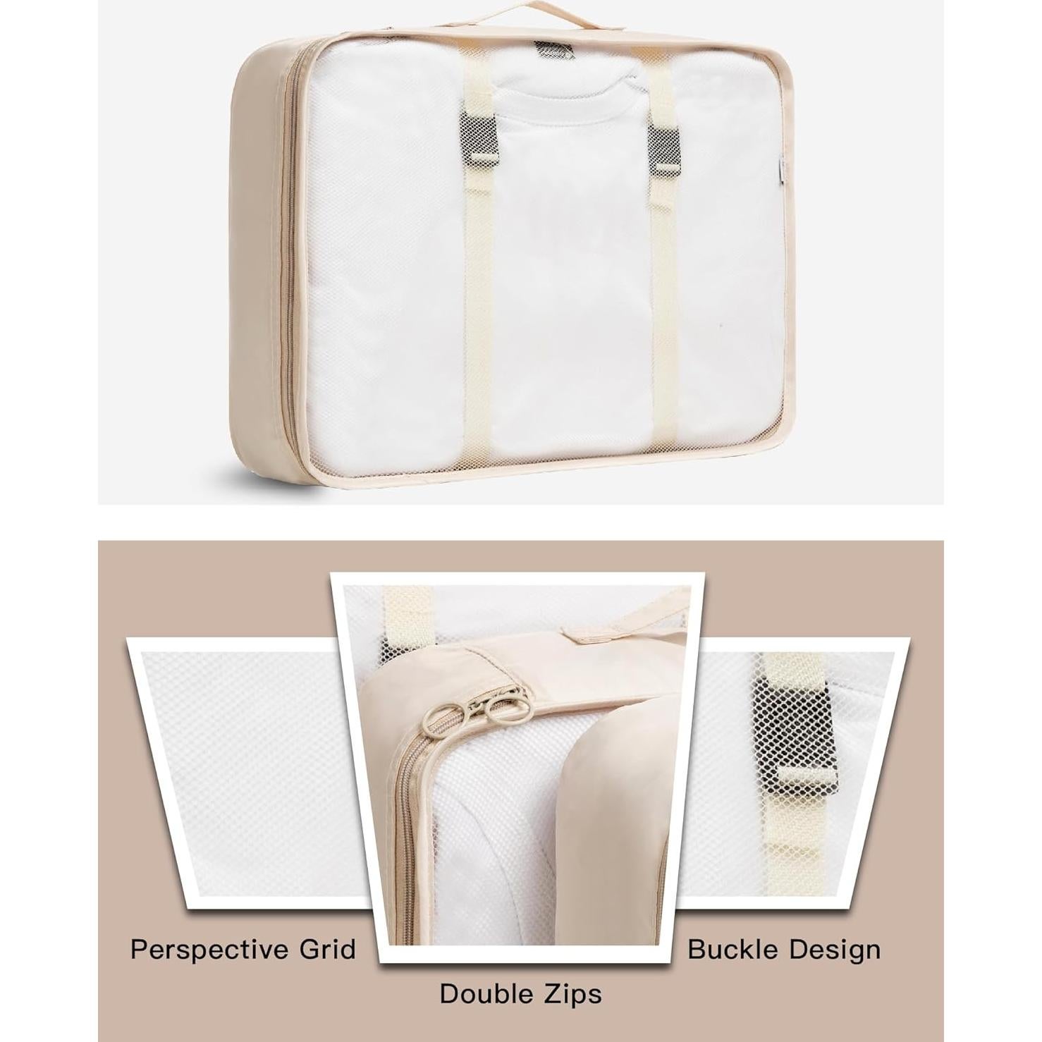 Juego de Cubos de Empaque TRAILKICKER 9 Piezas Beige