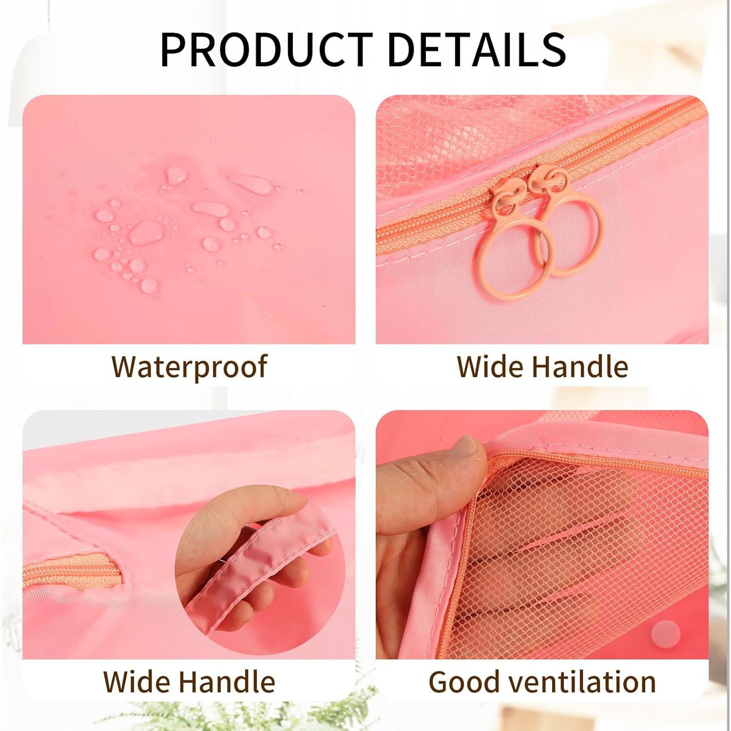 Juego de 7 Cubos de Empaque SECALIFE Rosa para Viaje