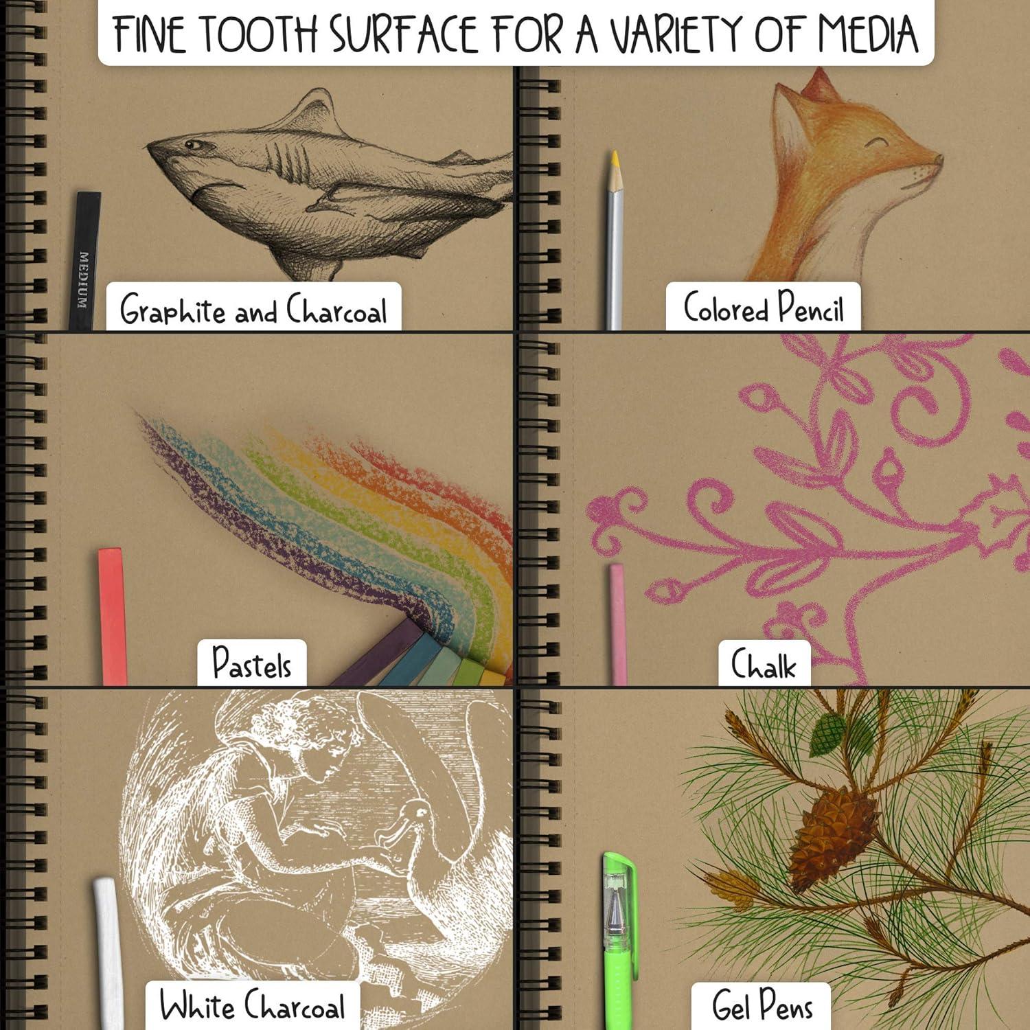 Cuaderno de Dibujo Espiral NIL Tech 70 Hojas Papel Marrón 30x22cm