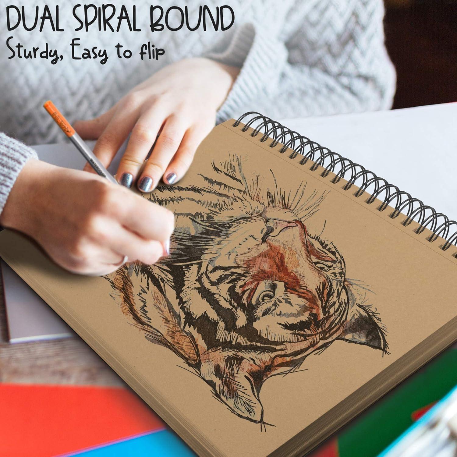 Cuaderno de Dibujo Espiral NIL Tech 70 Hojas Papel Marrón 30x22cm