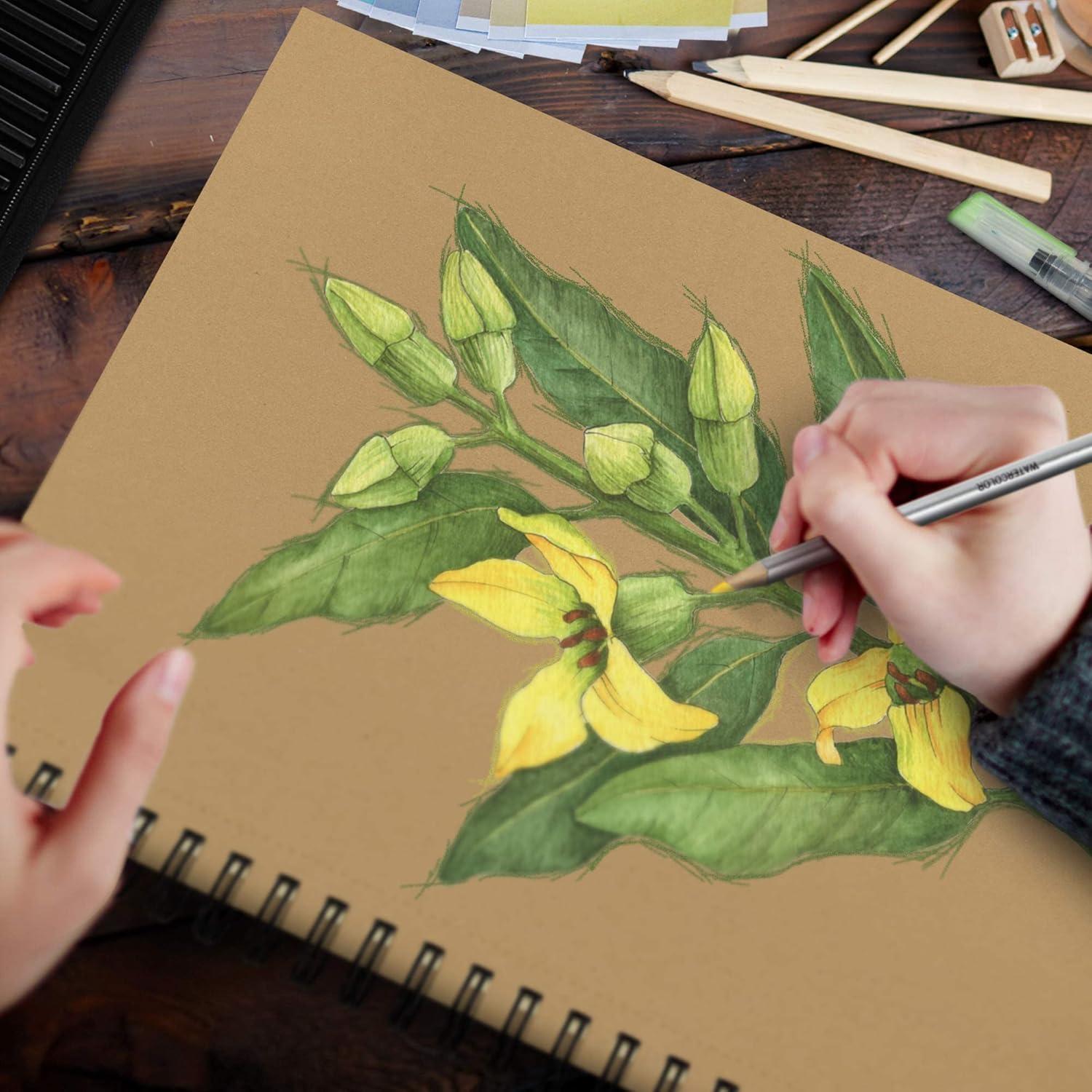 Cuaderno de Dibujo Espiral NIL Tech 70 Hojas Papel Marrón 30x22cm