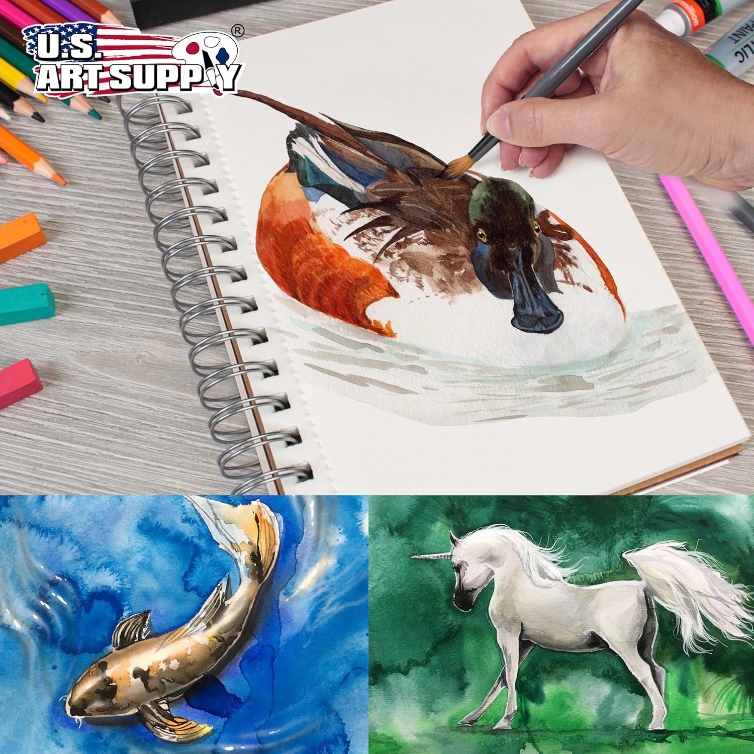 Bloc de Papel Acuarela Premium Suministro de Arte 14x21.6cm 3 Unidades